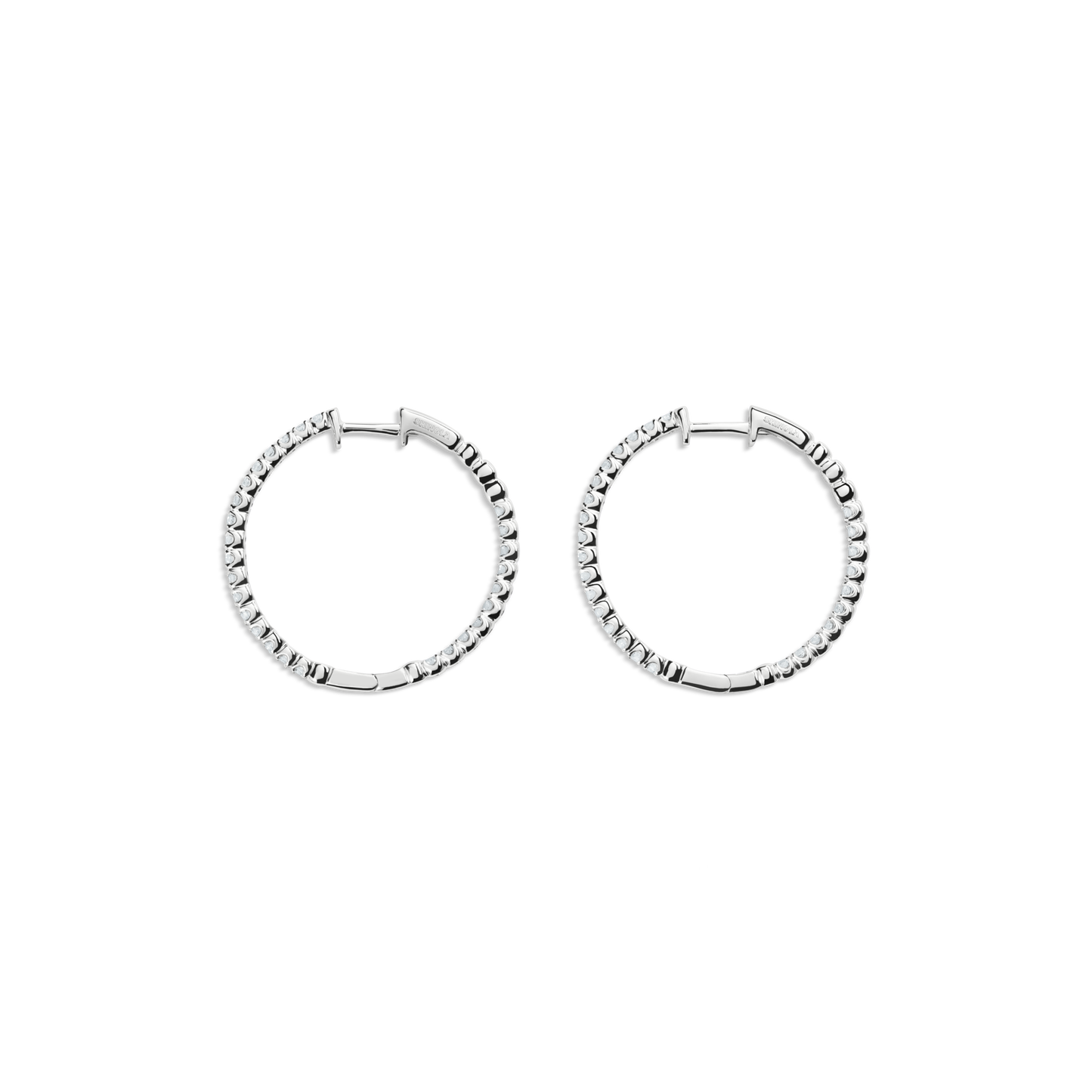 1 Carat Diamond Hoop Earrings - White Gold