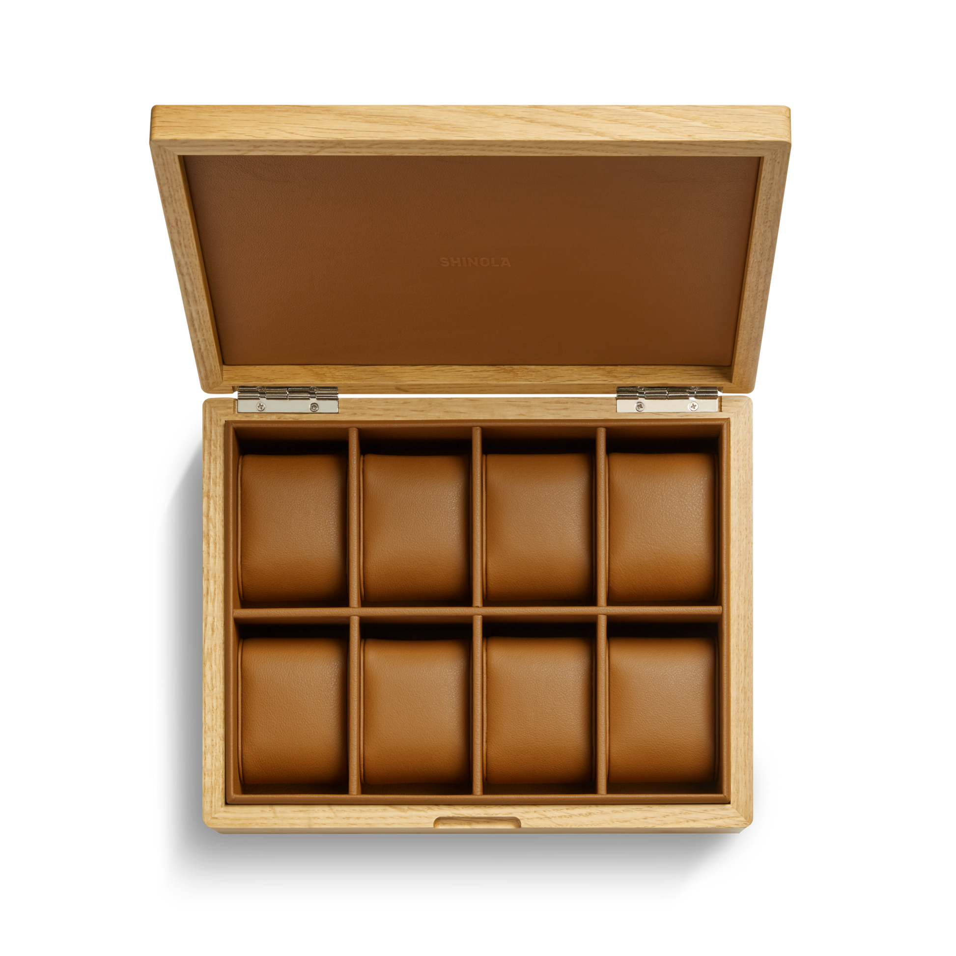 8 Slot Watch Box - Oak / Tan