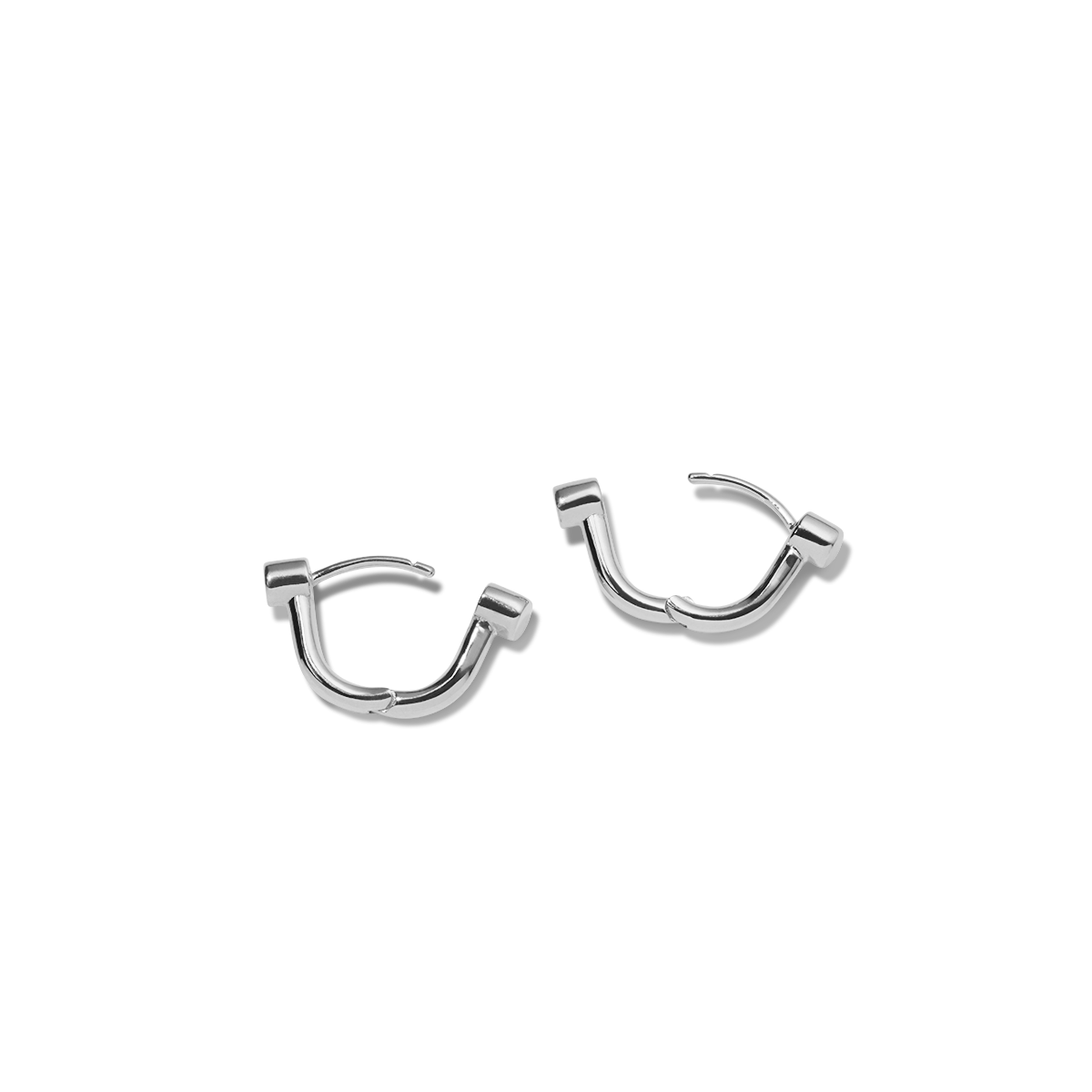Bike Lock Huggie Earrings - Sterling Silver