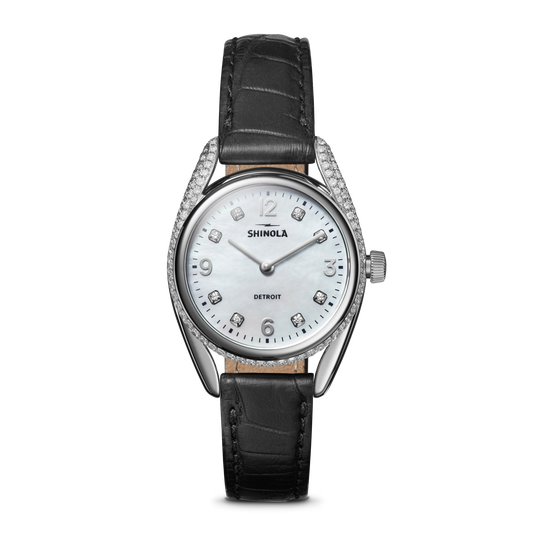 Diamond Derby Watch - White Mother of Pearl
