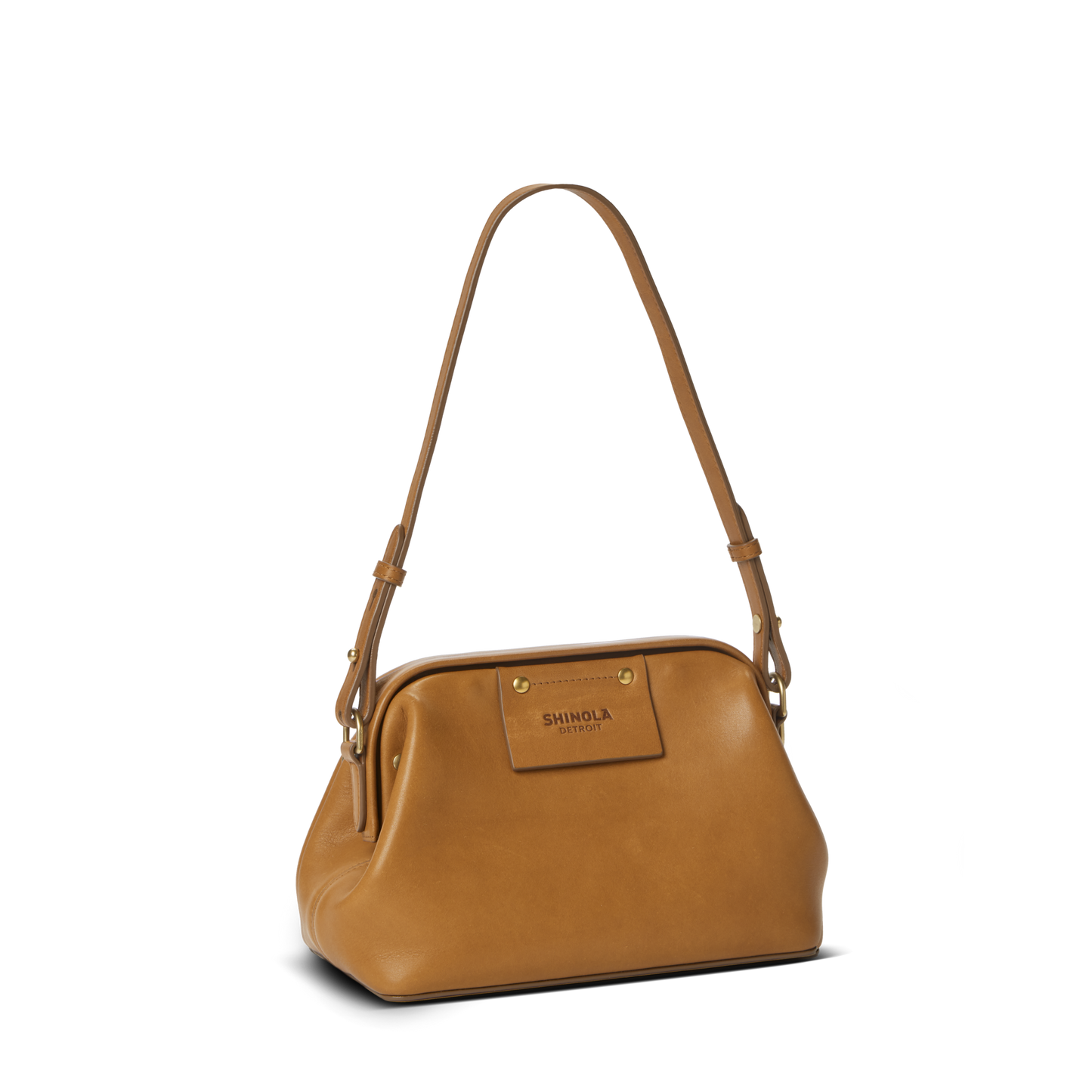 Rivet Frame Shoulder Bag - Tan
