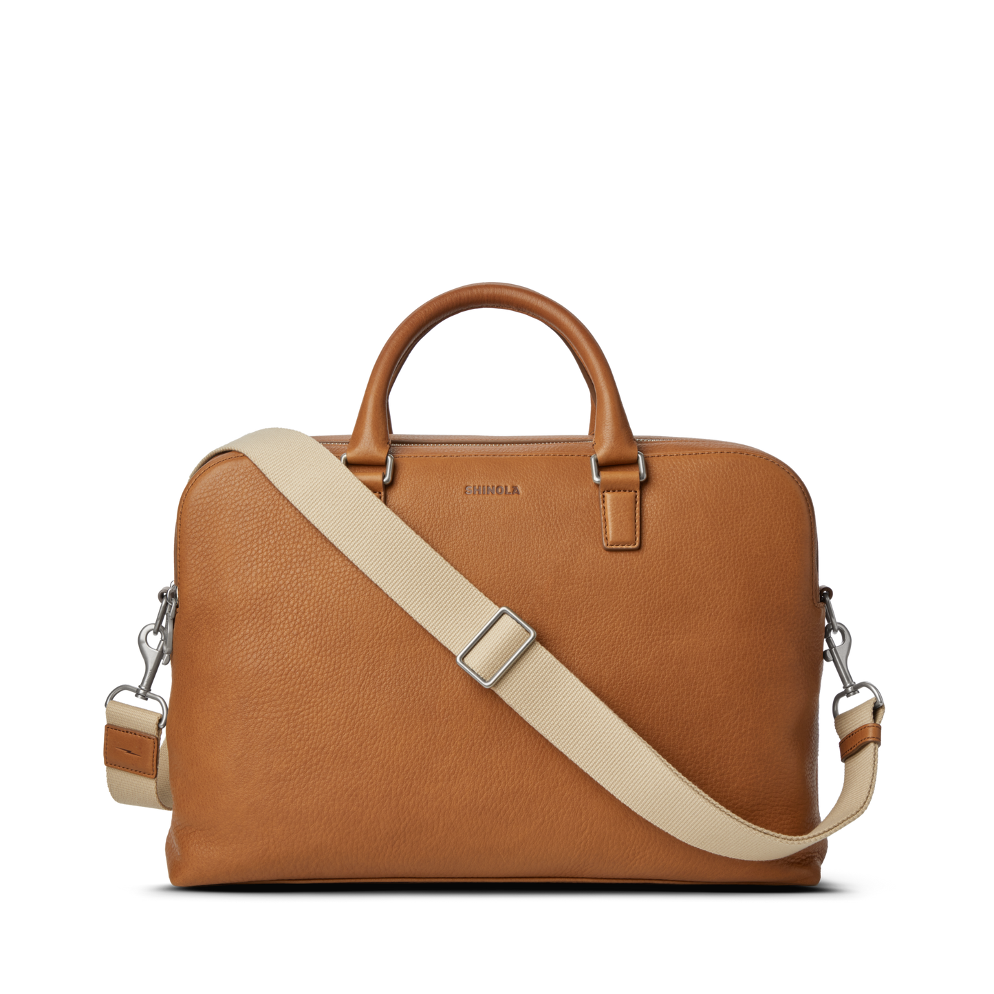 Double Zip Briefcase - Tan