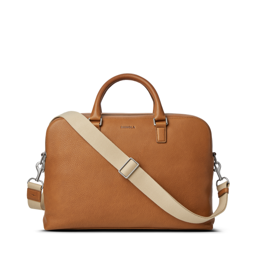 Double Zip Briefcase - Tan