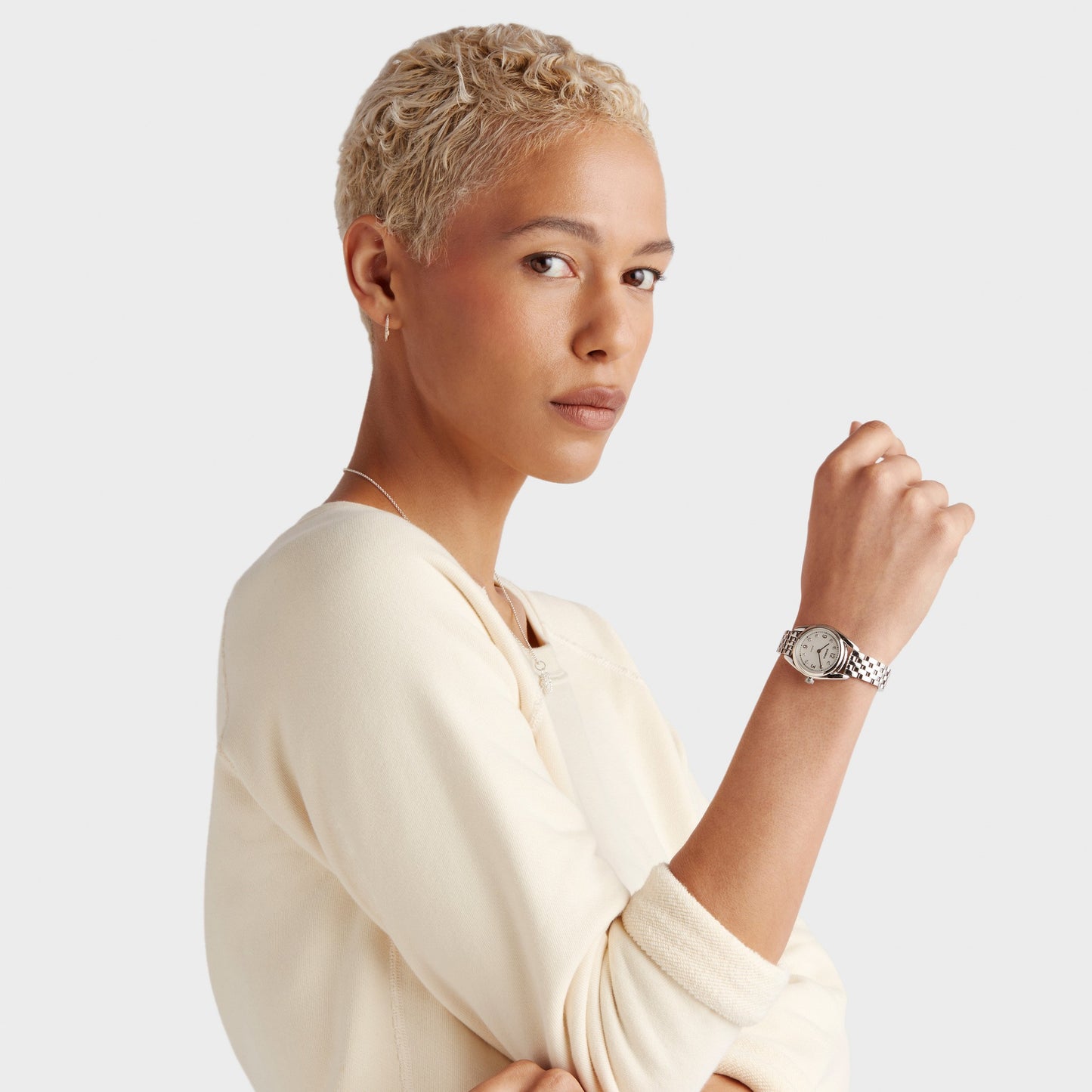 Diamond Derby Watch - Light Silver