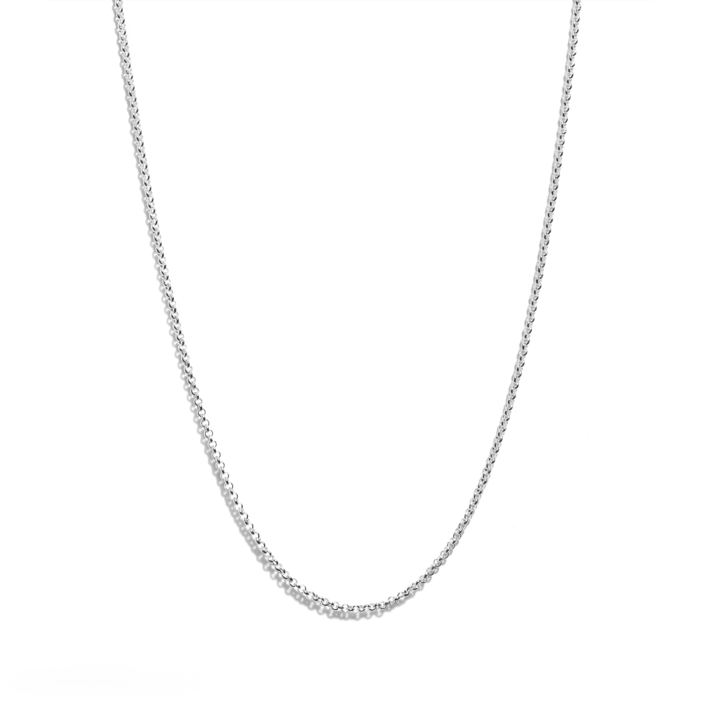 Medium Rolo Cable Link Necklace - Sterling Silver