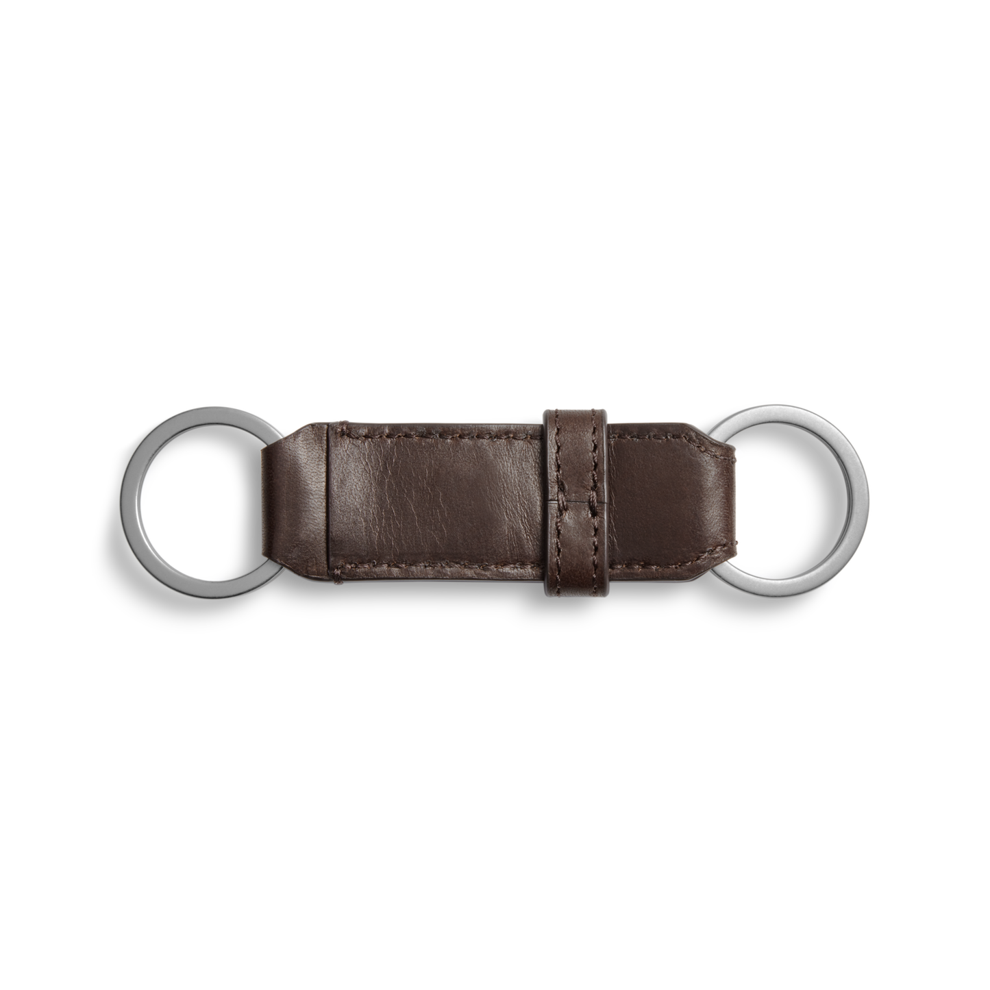 Leather Valet Key Fob - Dark Brown