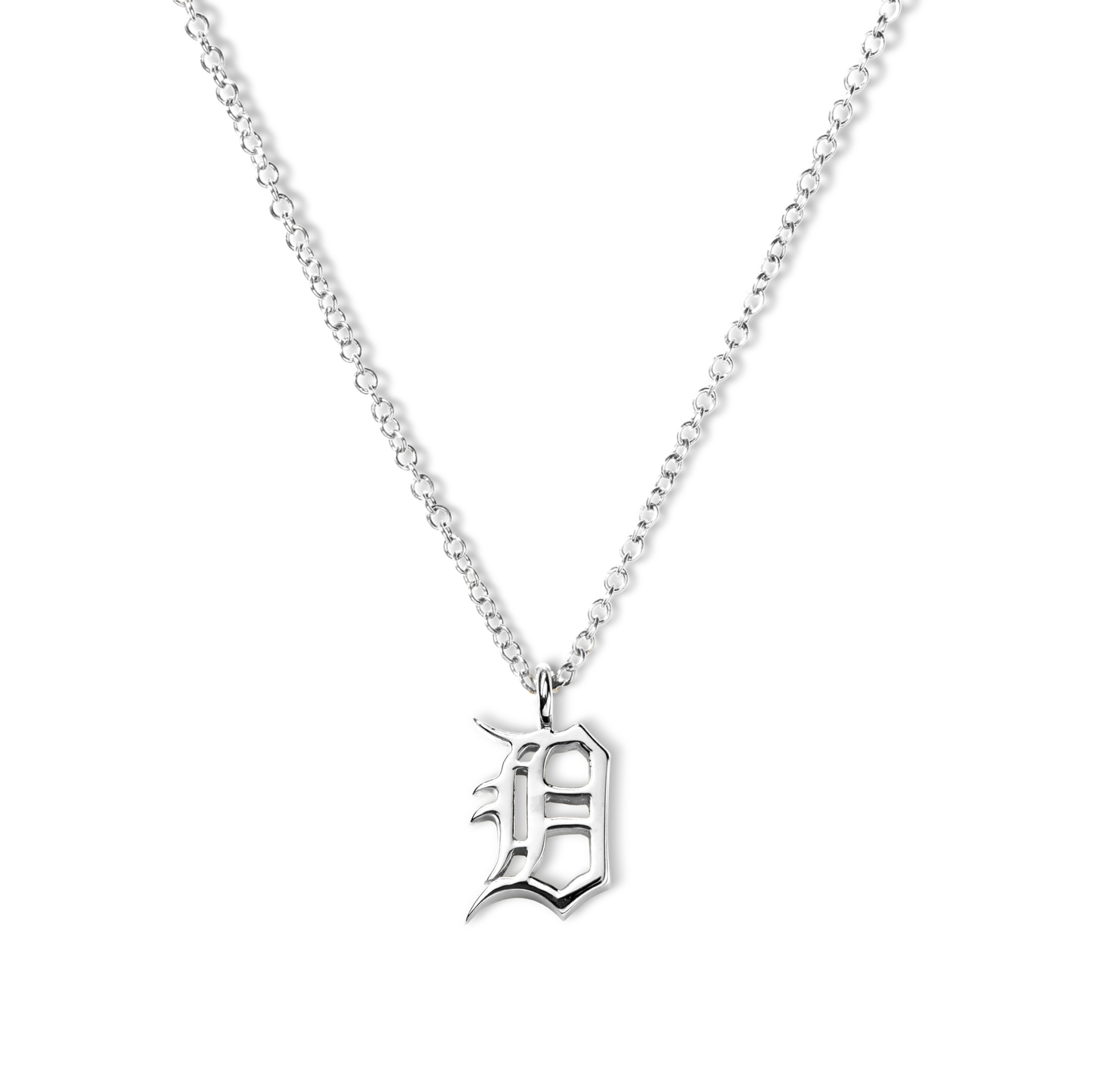 Detroit "D" Charm Necklace - Sterling Silver