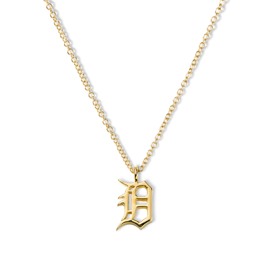 Detroit "D" Charm Necklace - Yellow Gold