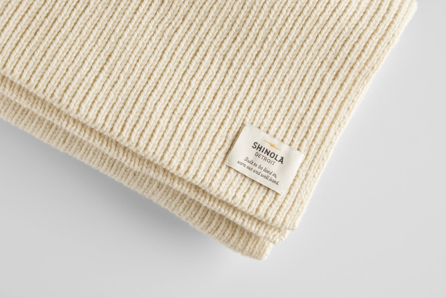 Wool Knit Scarf - Natural