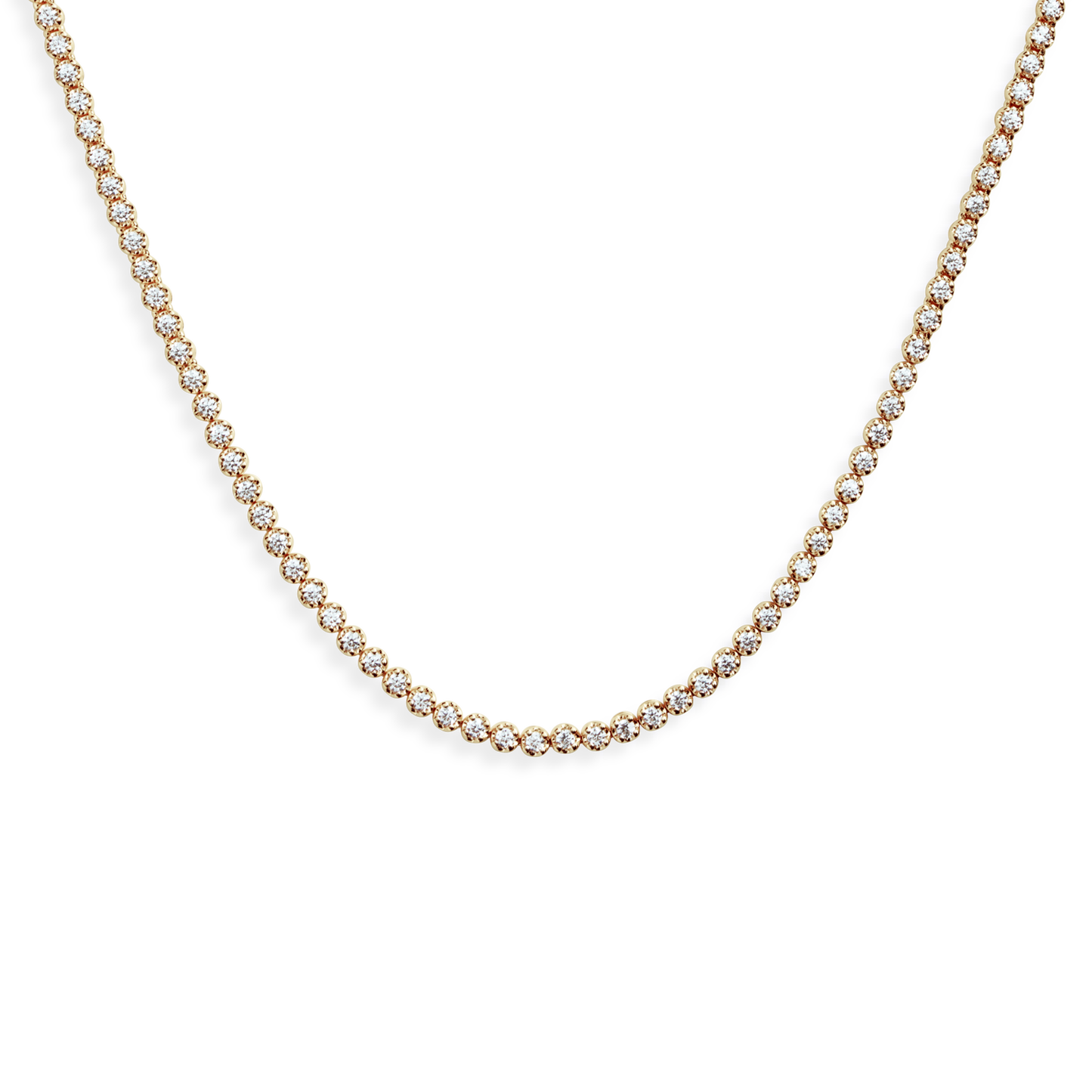 7 Carat Diamond Tennis Necklace - Yellow Gold