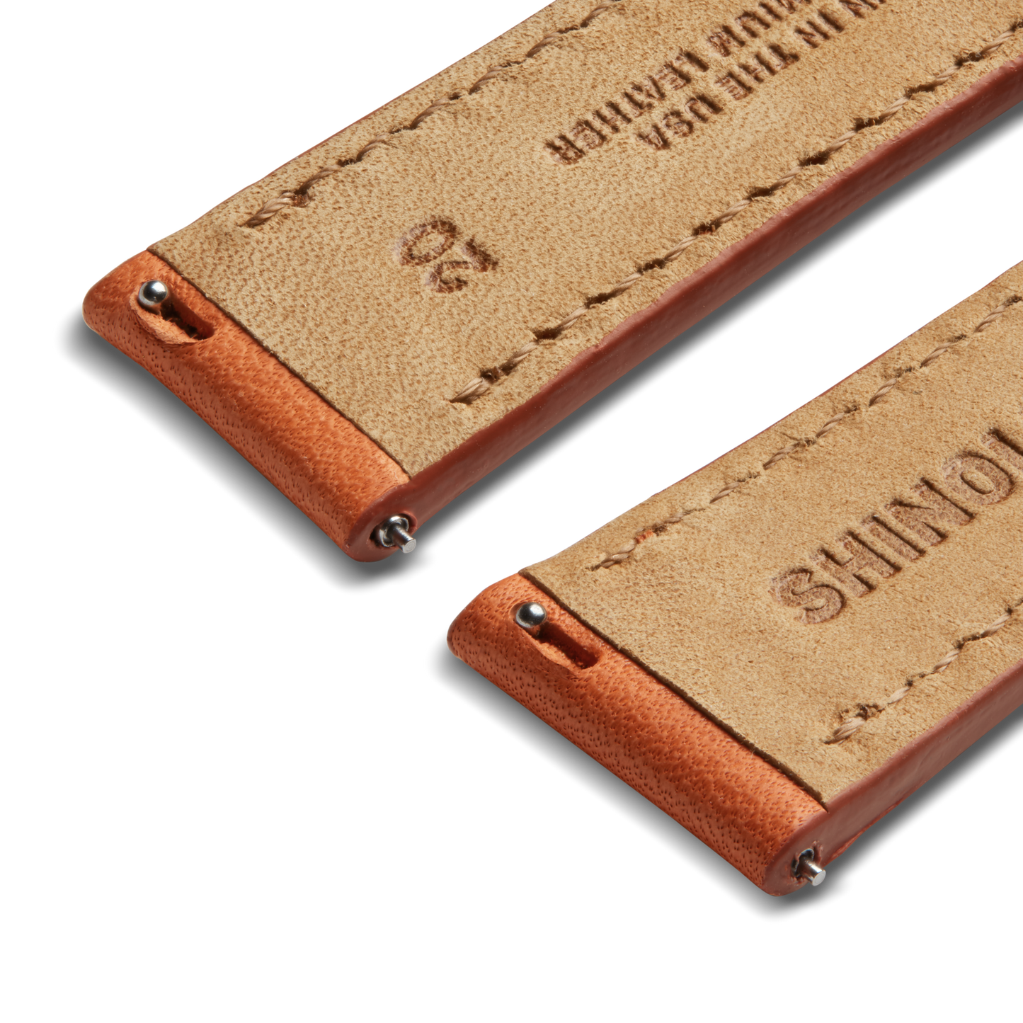 20mm Tangerine Leather Watch Strap - Tangerine