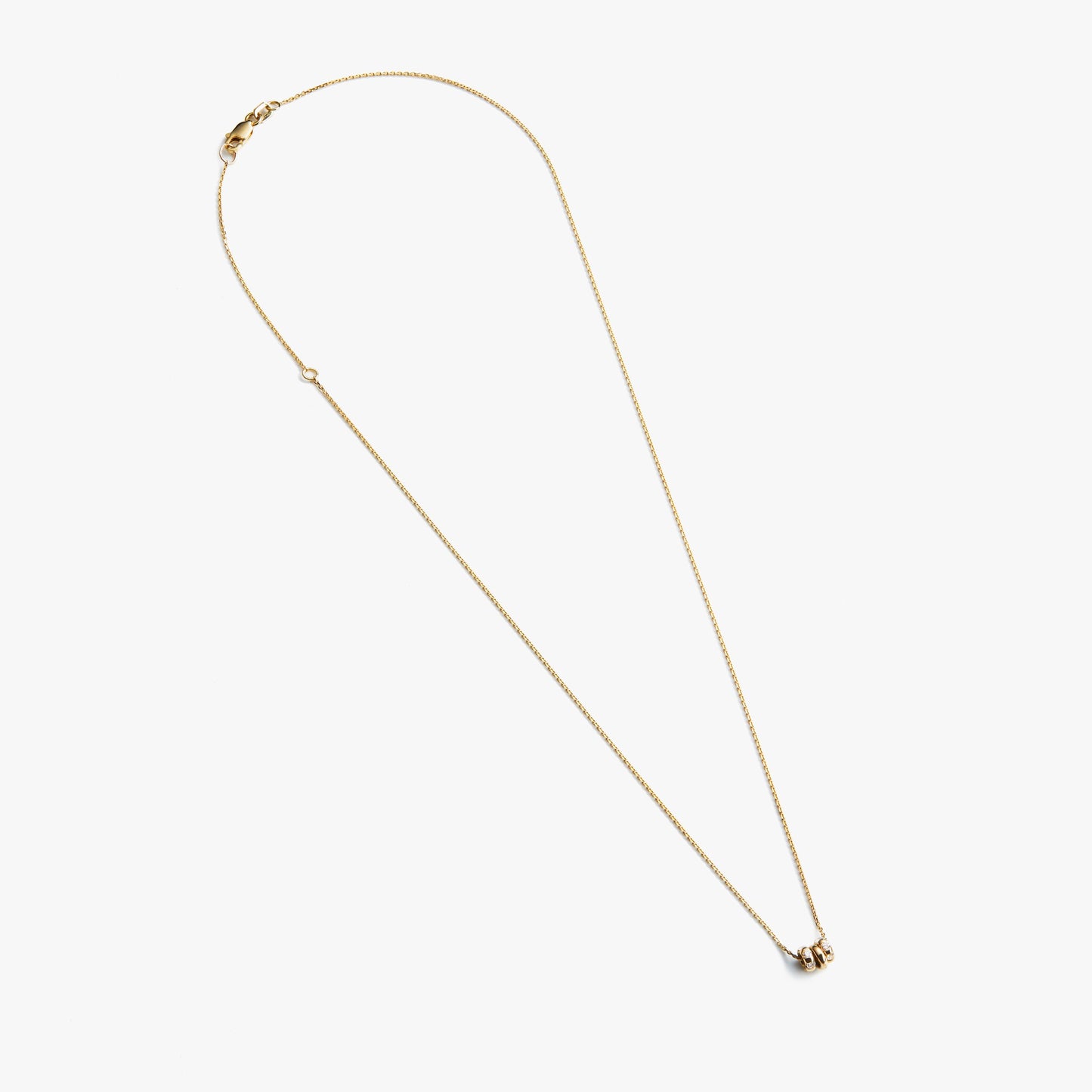 Rondelle Charm Necklace - Yellow Gold