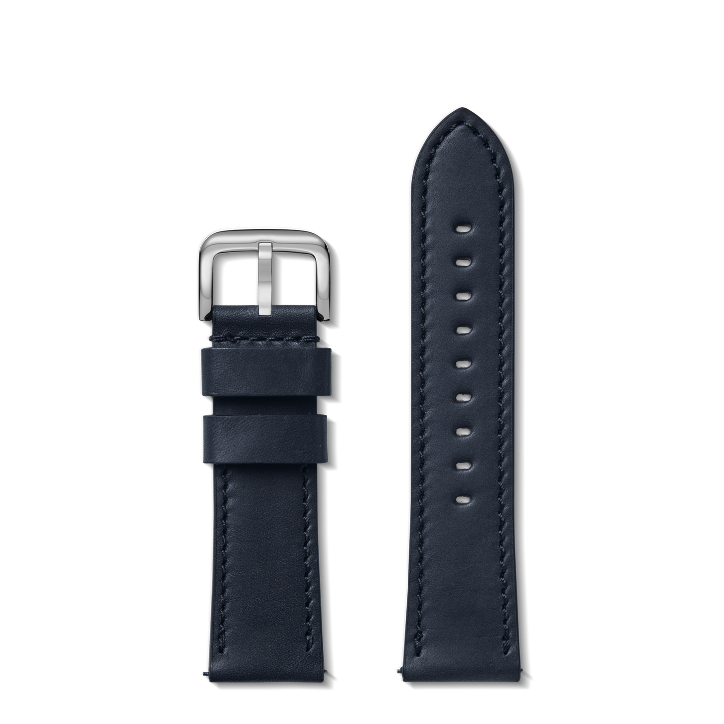 24mm Navy Leather Watch Strap - Navy