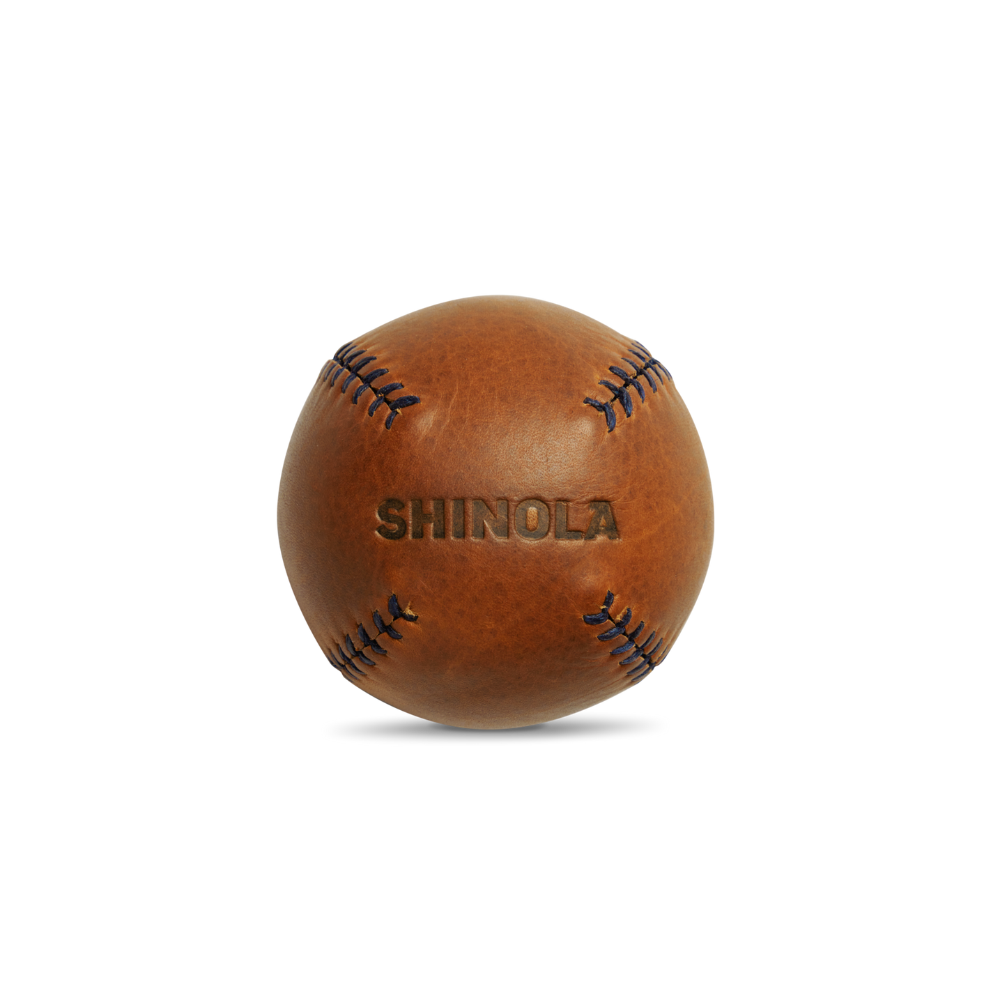 Leather Baseball - Bourbon / Navy
