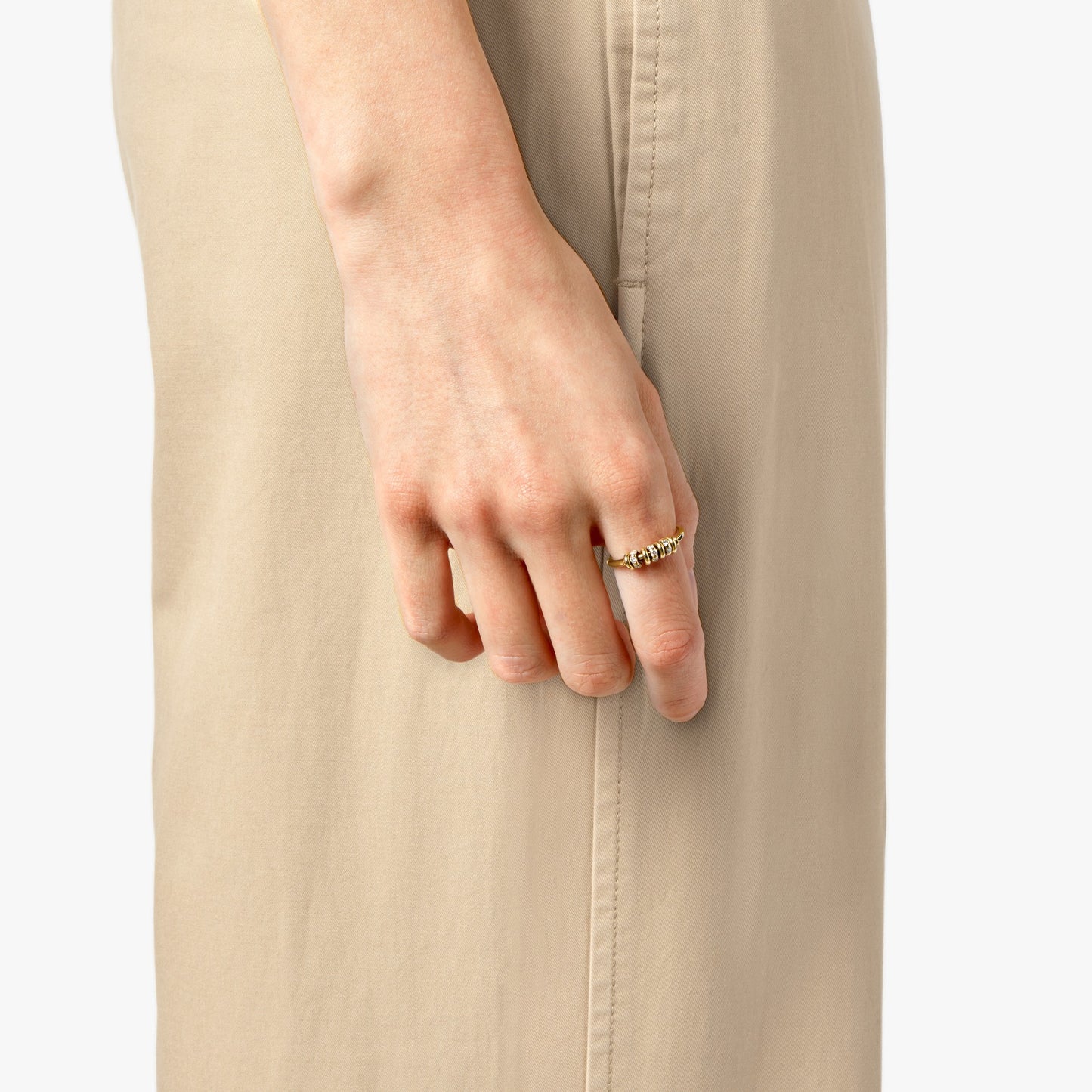 Rondelle Charm Ring - Yellow Gold