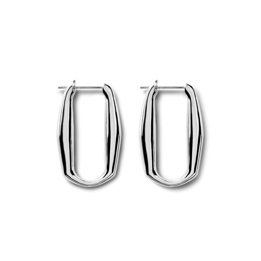 Signature Link Hoop Earrings - Sterling Silver