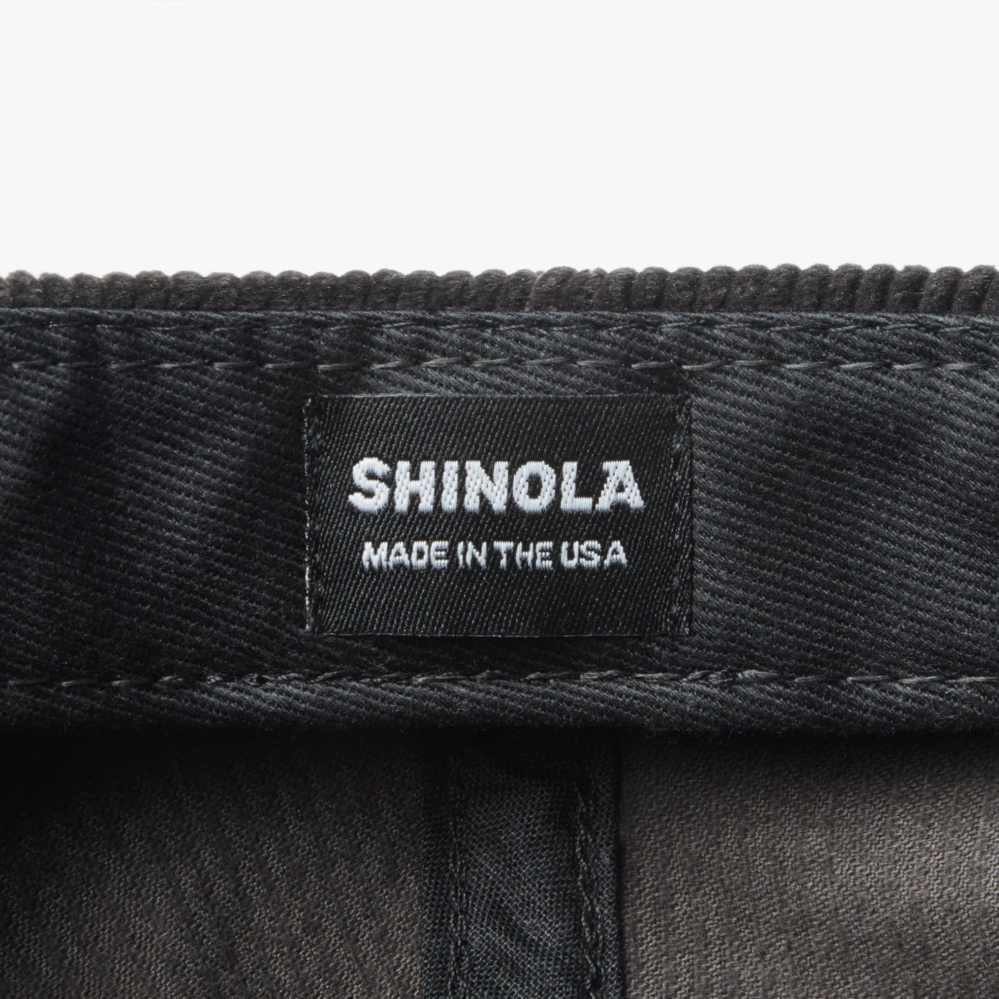 Corduroy Embroidered 6-Panel Hat - Black
