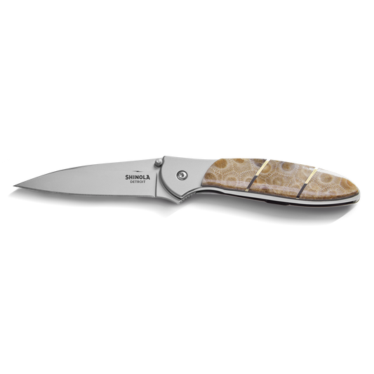 Shinola + Kershaw Petoskey Stone Pocket Knife - Petoskey