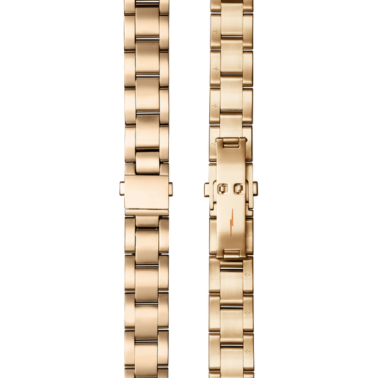 Bracelet: 18/13, Universal 3Link, Fold Over, PoPG - Brushed PVD Gold / Polished PVD Gold