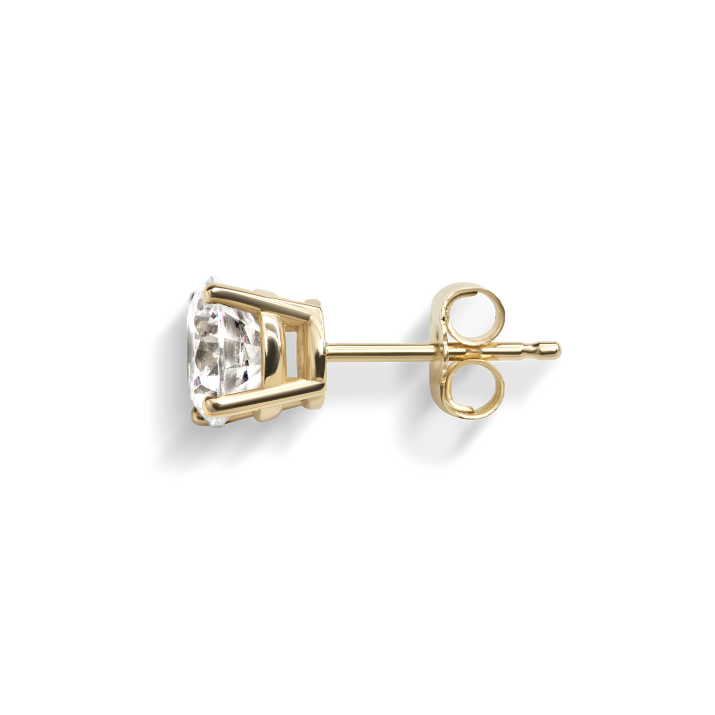 2 Carat Round Diamond Studs - Yellow Gold