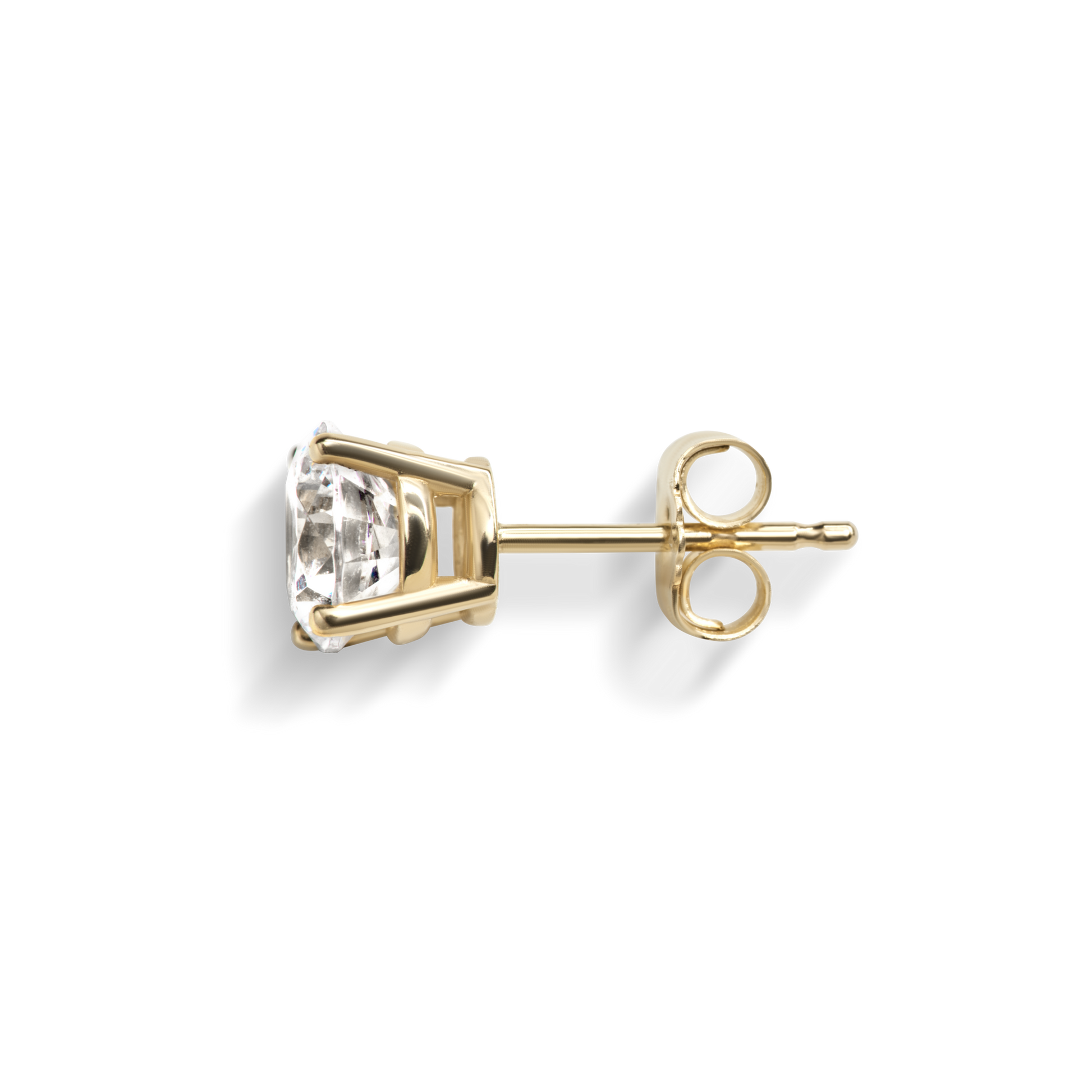 2 Carat Round Diamond Studs - Yellow Gold