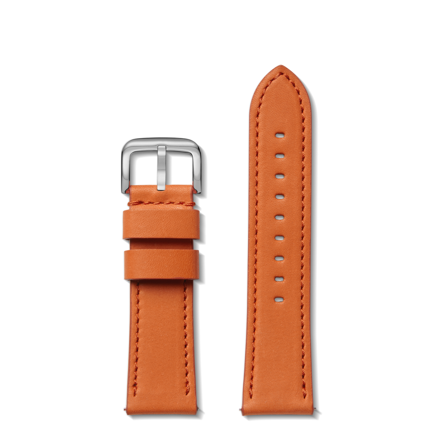 24mm Tangerine Leather Watch Strap - Tangerine