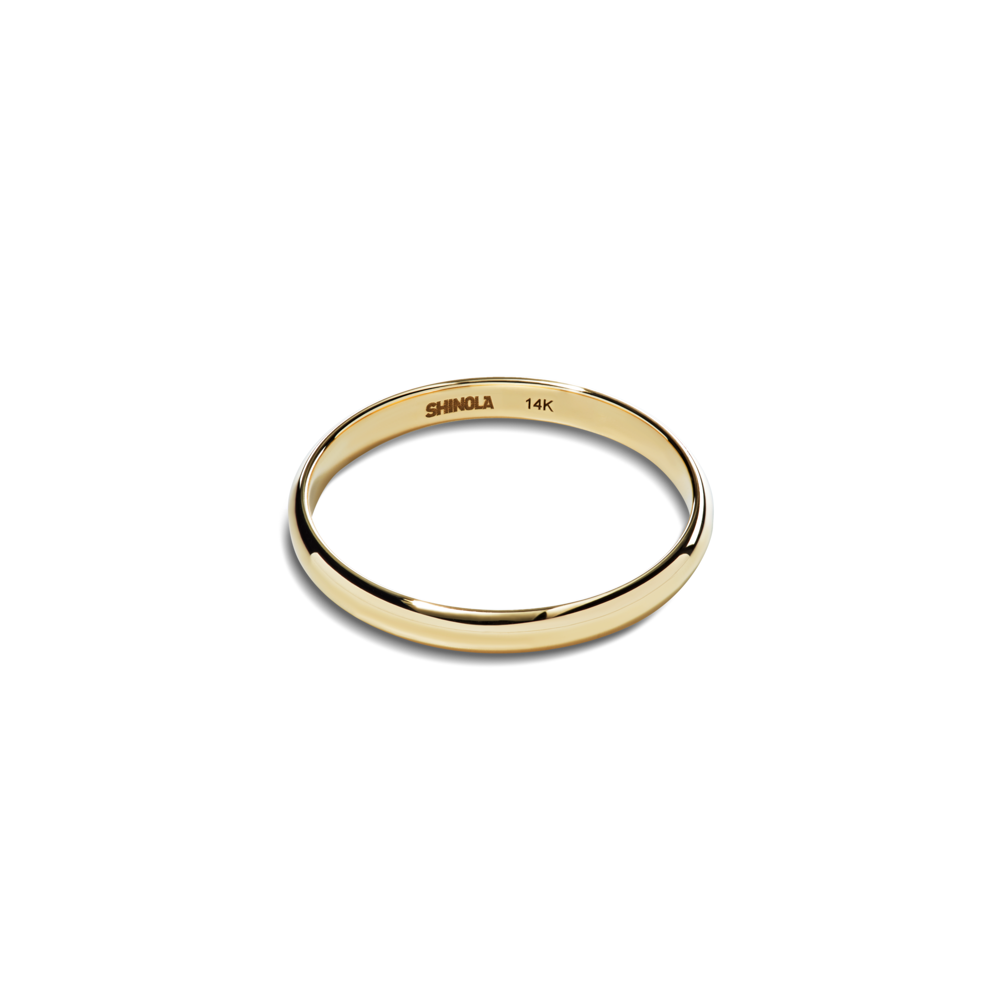 2mm Round Yellow Gold Band