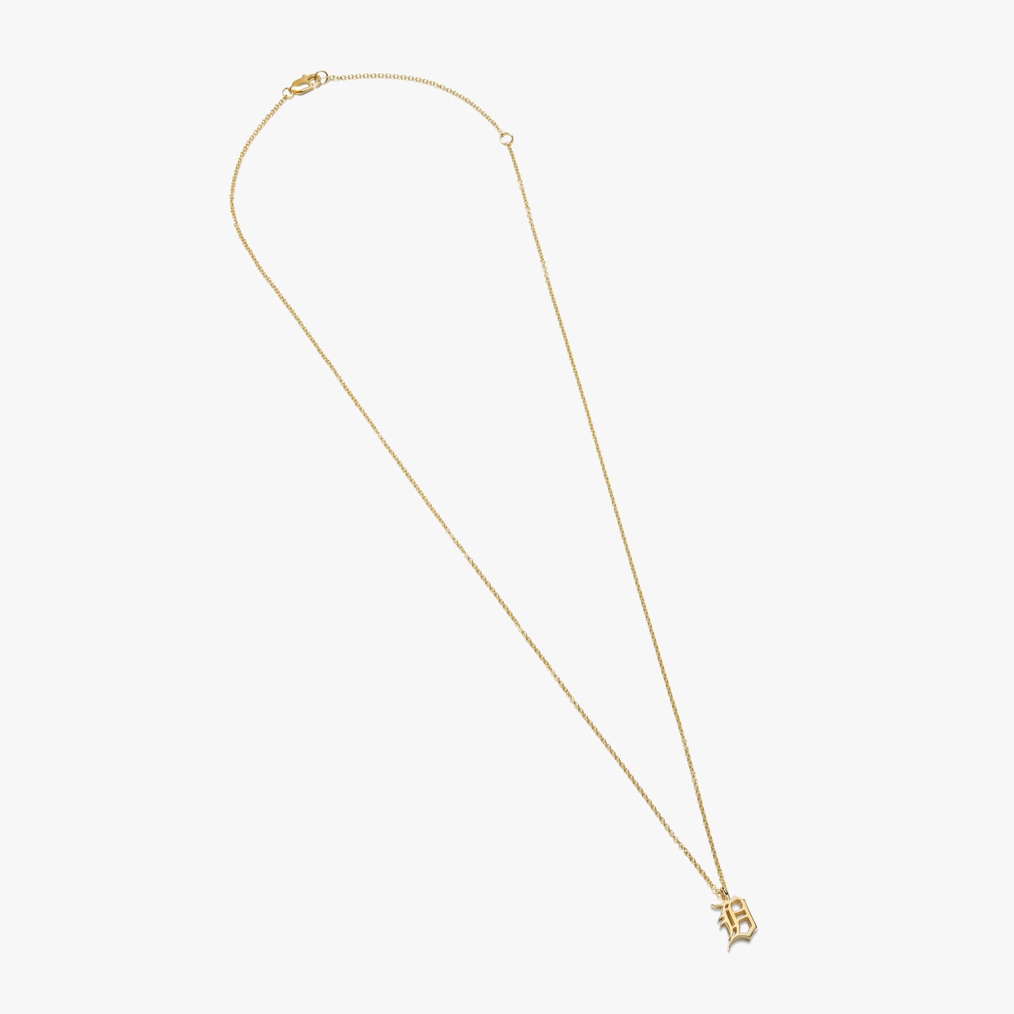 Detroit "D" Charm Necklace - Yellow Gold
