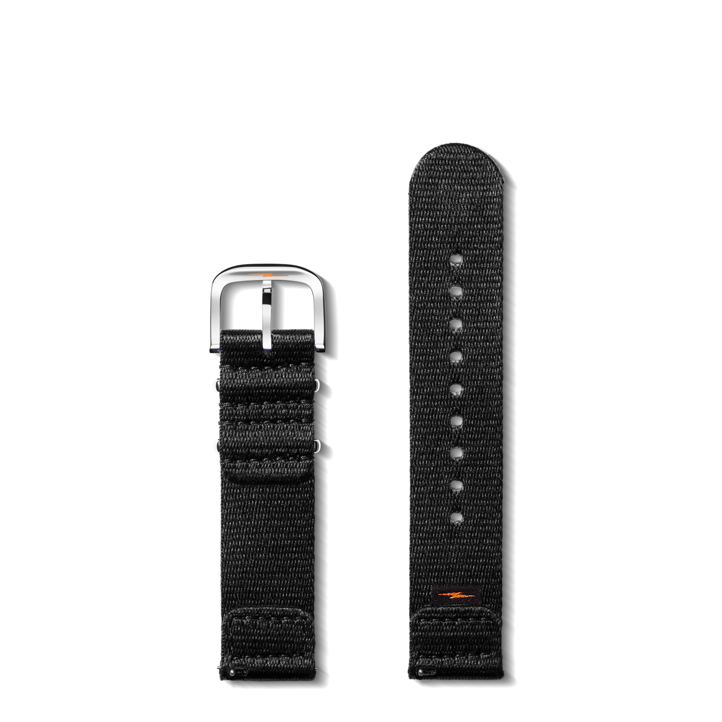 20mm Black G10 Nylon Watch Strap - Black