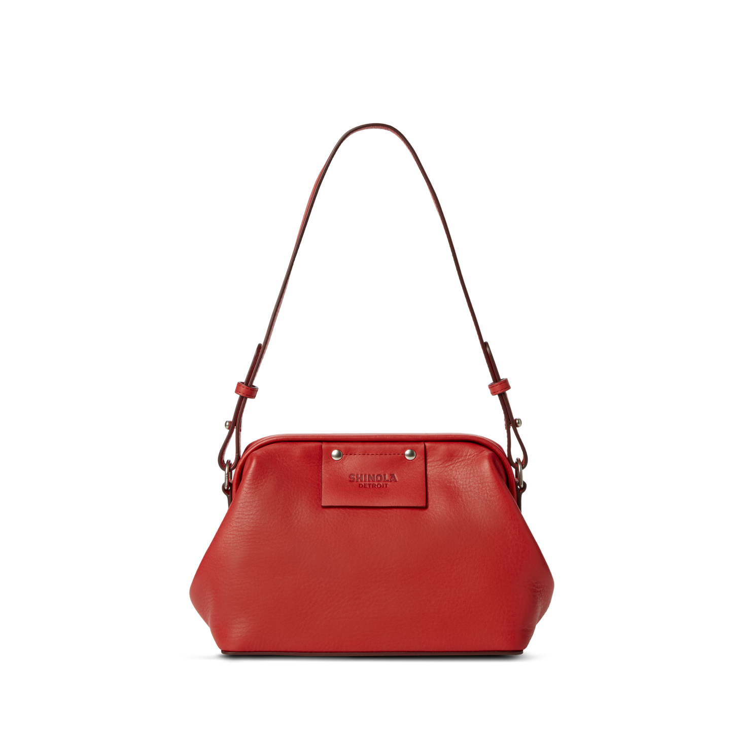 Rivet Frame Shoulder Bag - Tomato