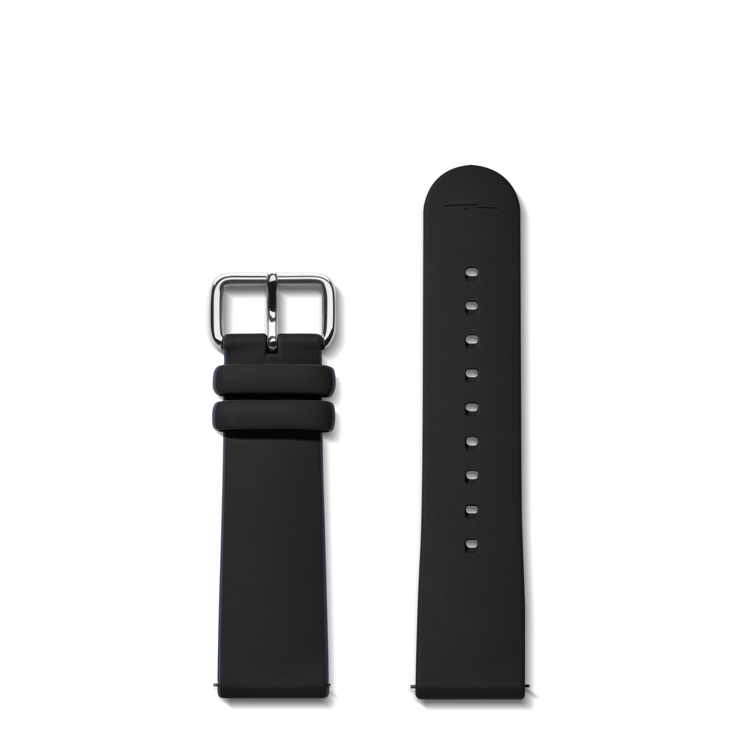 22mm Black Silicone Watch Strap (Long) - Black