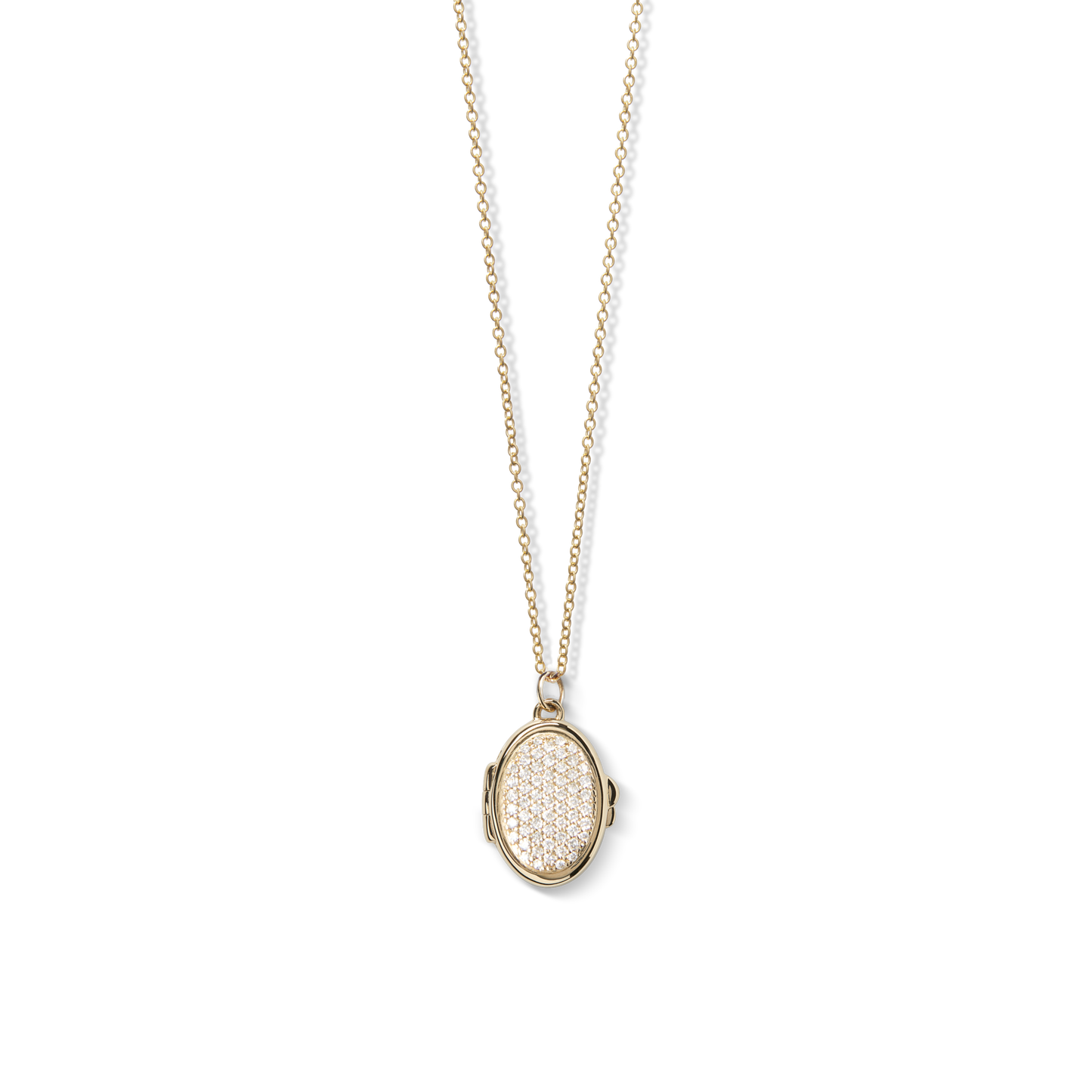 Diamond Pave Petite Keepsake Locket - Yellow Gold