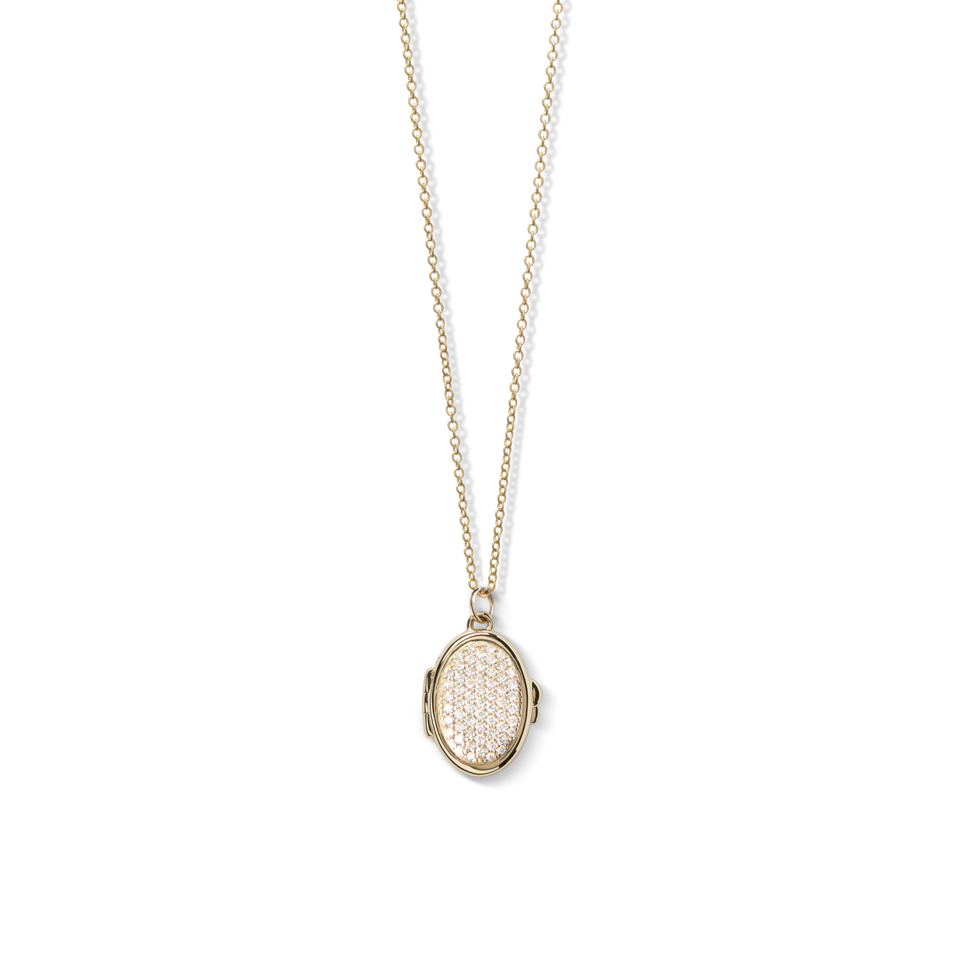 Diamond Pave Petite Keepsake Locket - Yellow Gold