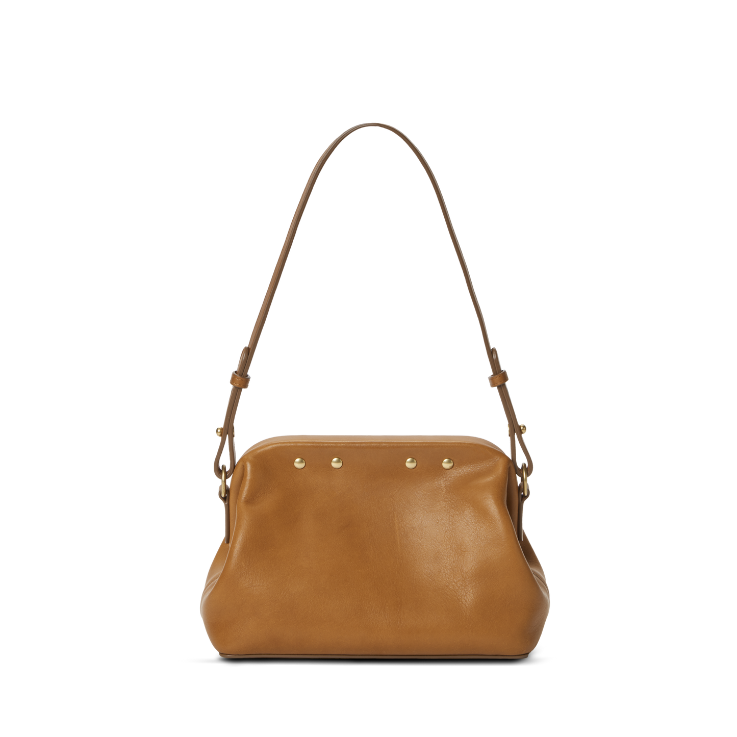 Rivet Frame Shoulder Bag - Tan