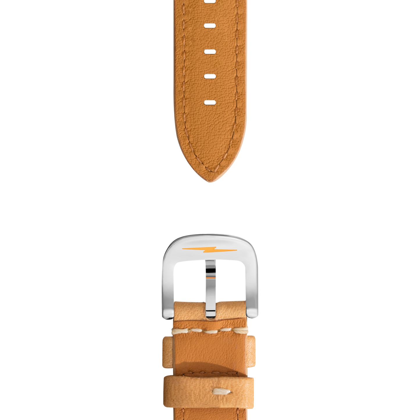 18mm Natural Leather Watch Strap - Natural