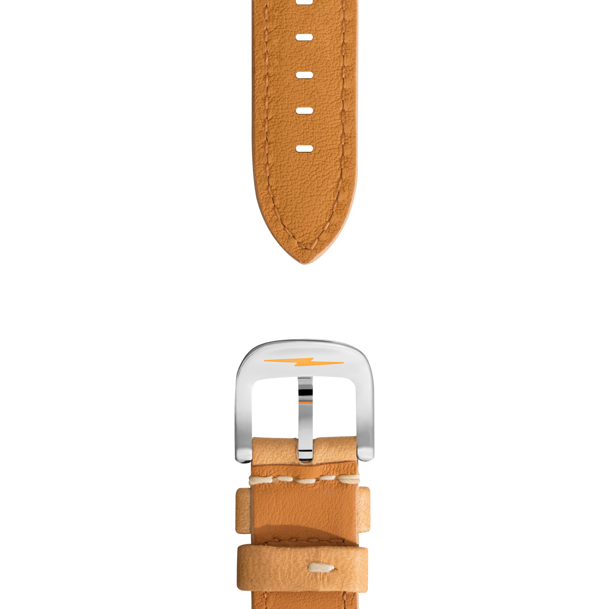 18mm Natural Leather Watch Strap - Natural