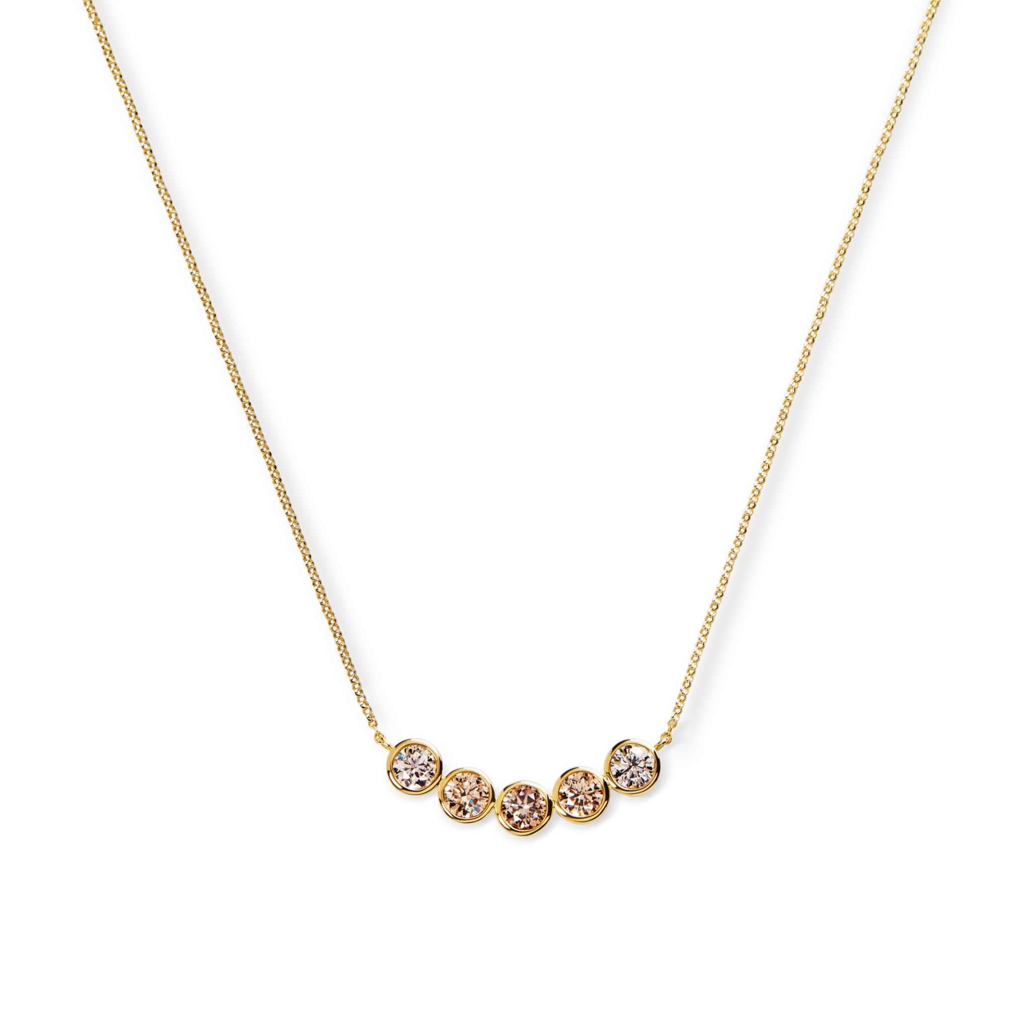 2 Carat Desert Diamond Curved Bar Necklace