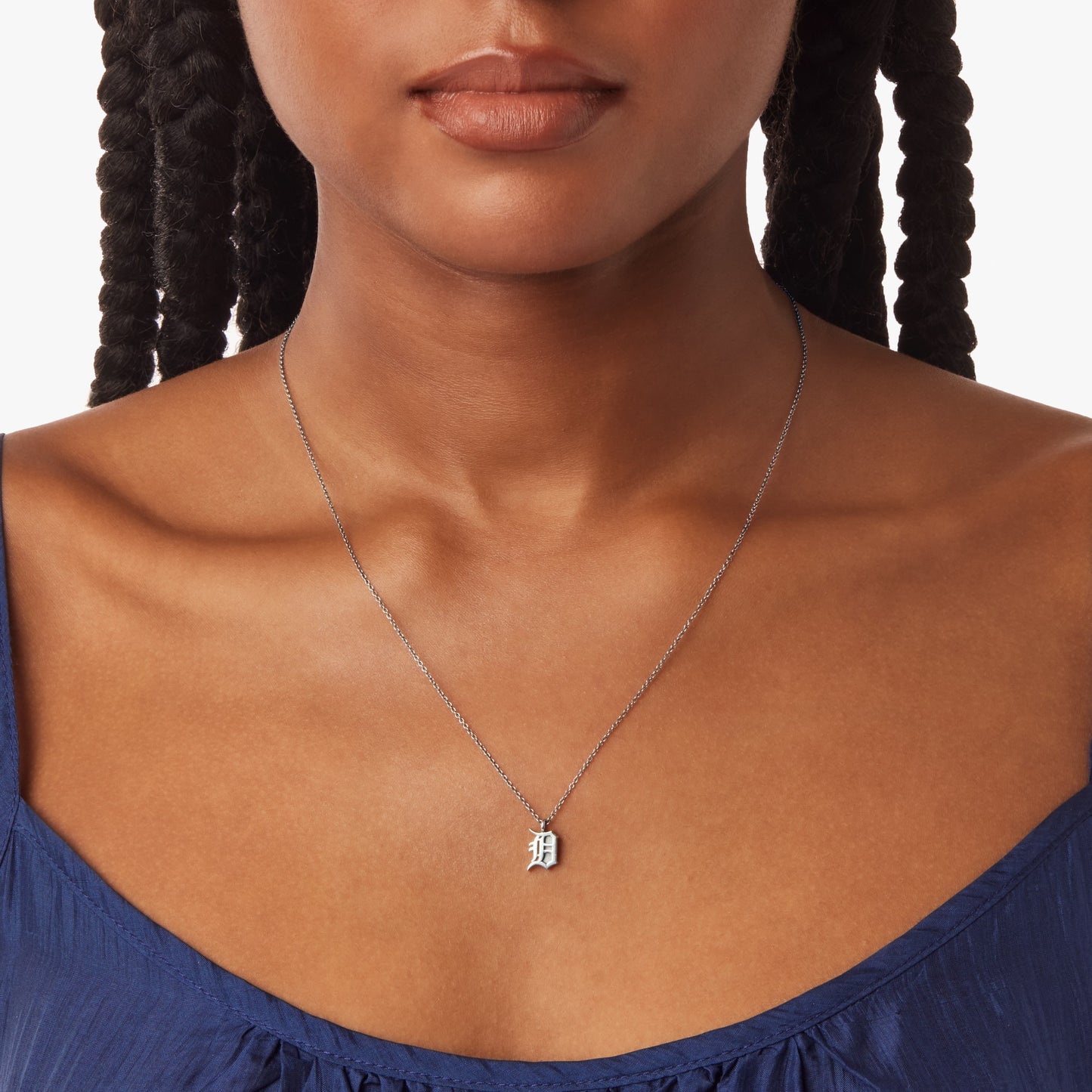 Detroit "D" Charm Necklace - Sterling Silver