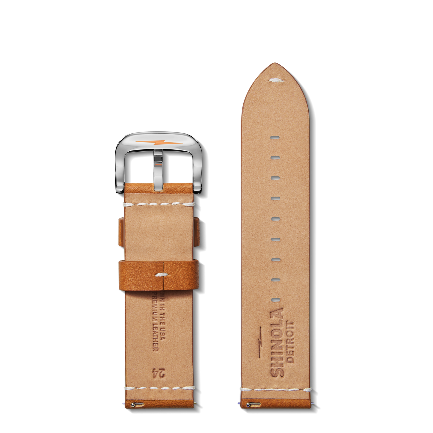 24mm Tan Leather Watch Strap - Tan