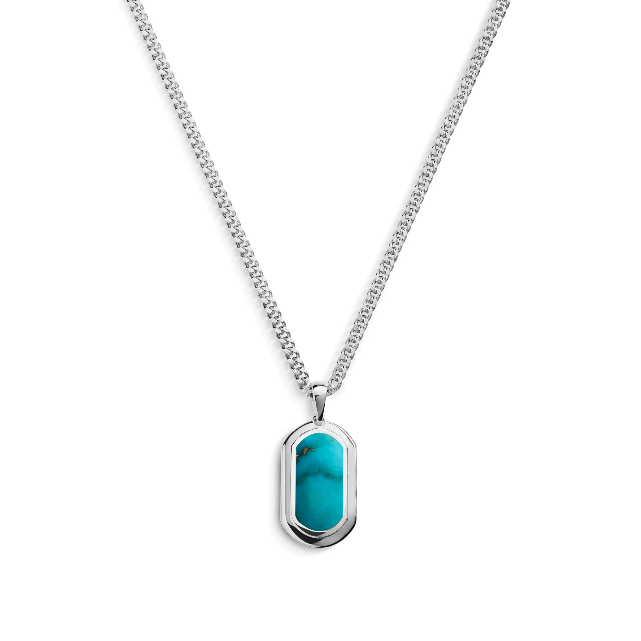 Turquoise Inlay Tag Necklace