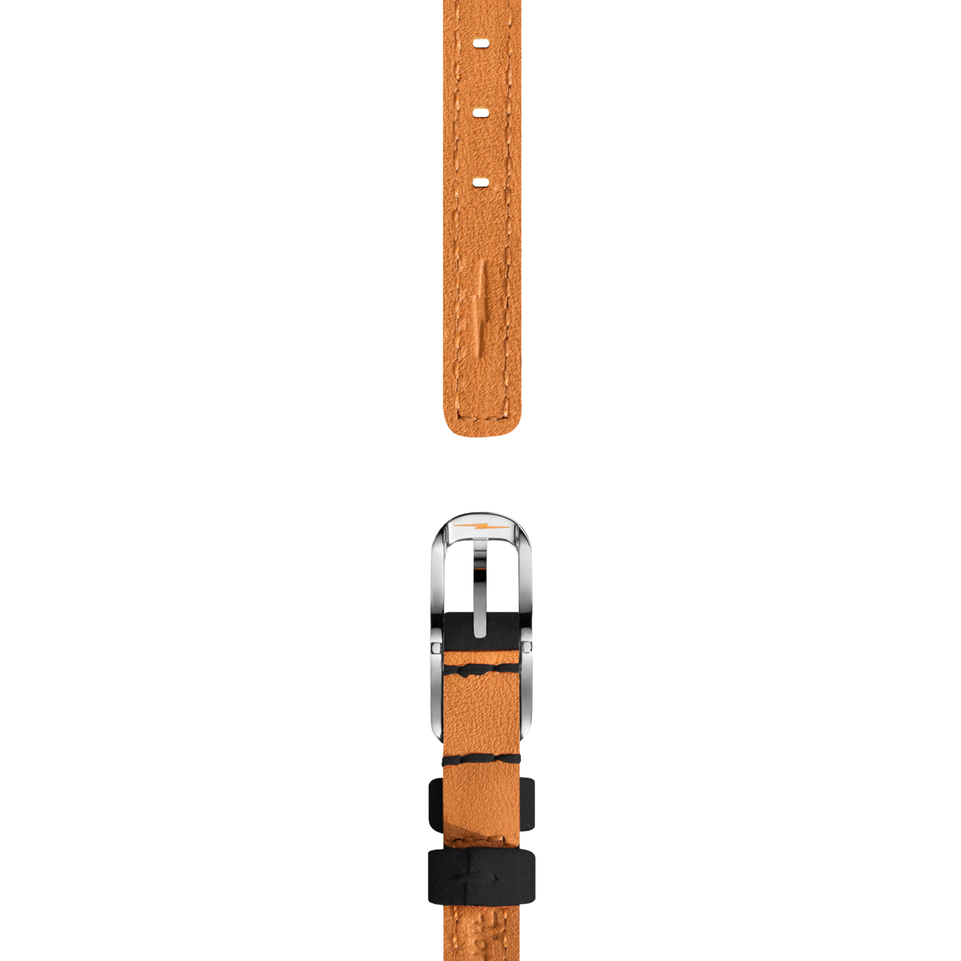 8mm Black Leather Watch Strap - Black
