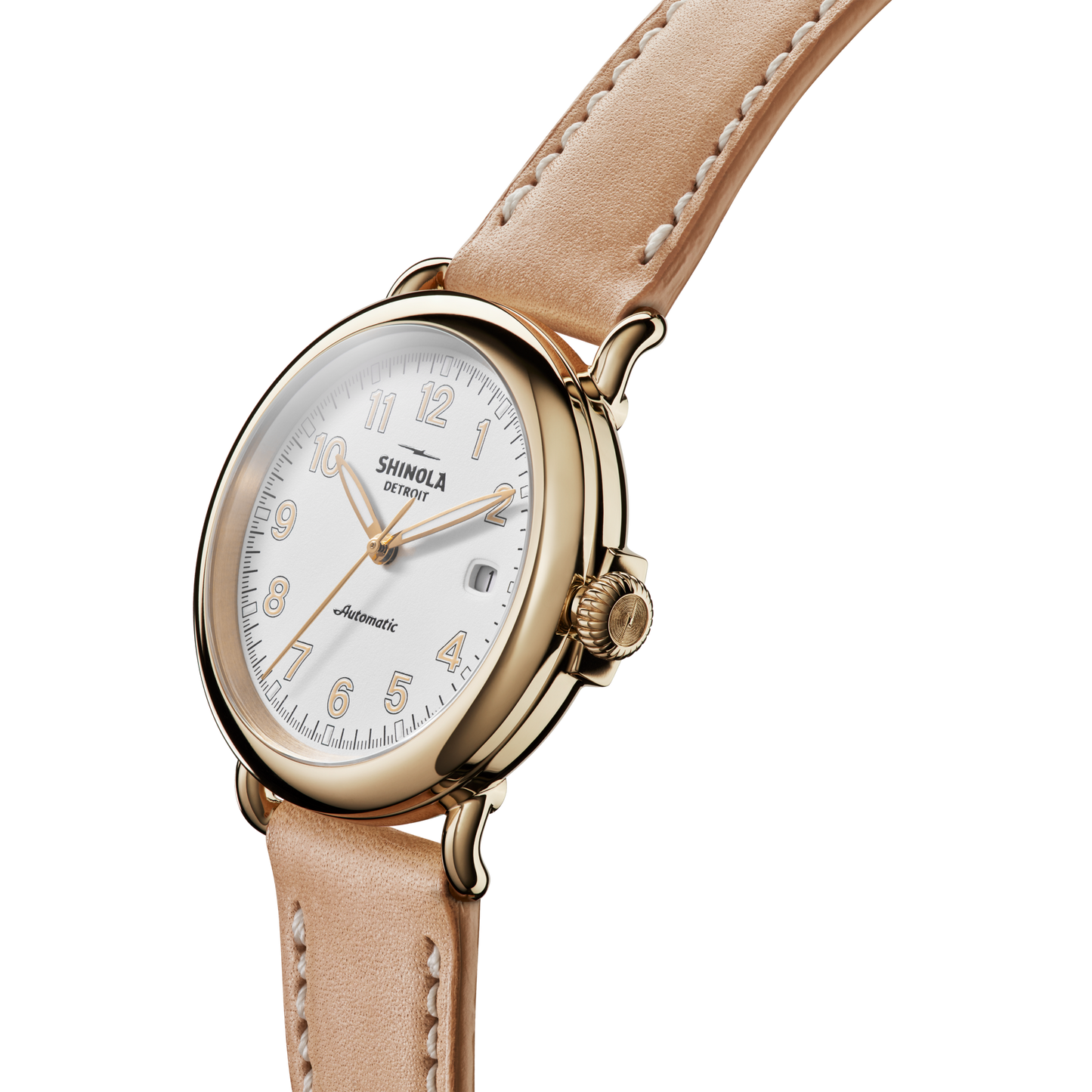 Runwell Automatic Watch - Natural Leather Strap