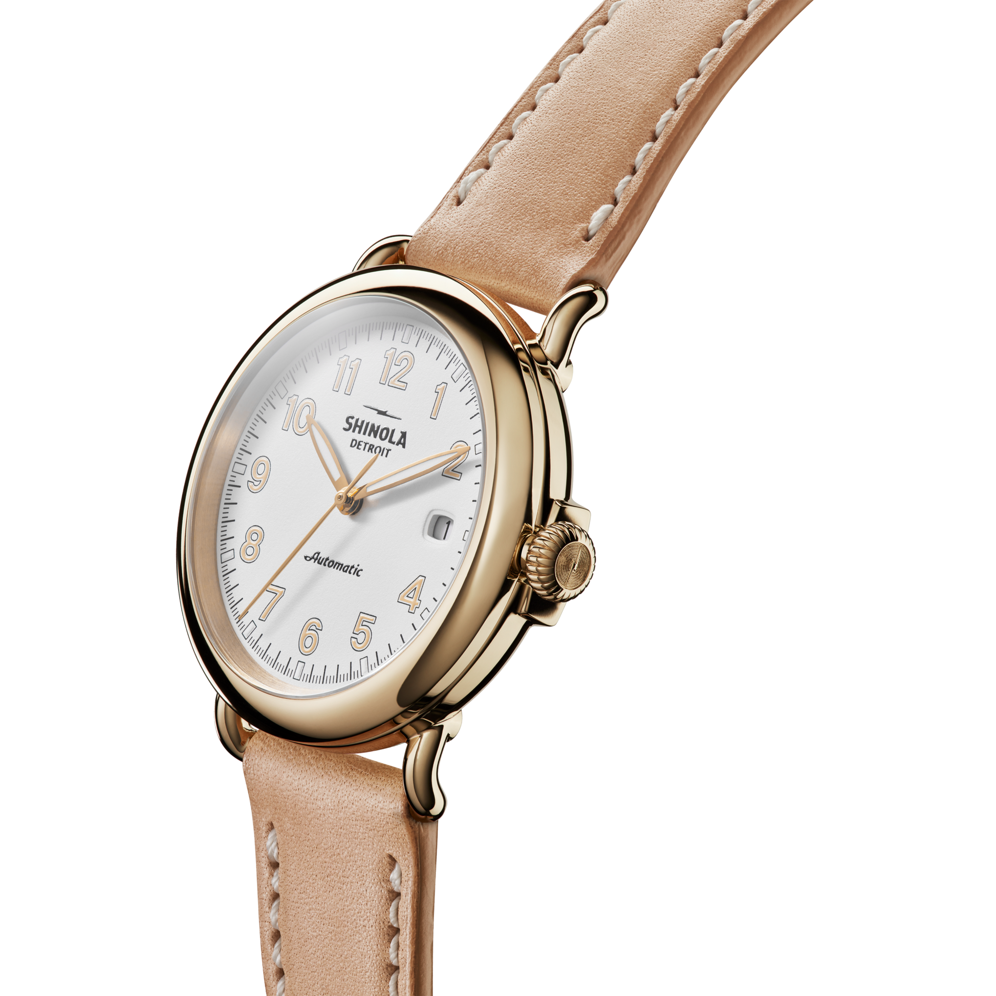 Runwell Automatic Watch - Natural Leather Strap