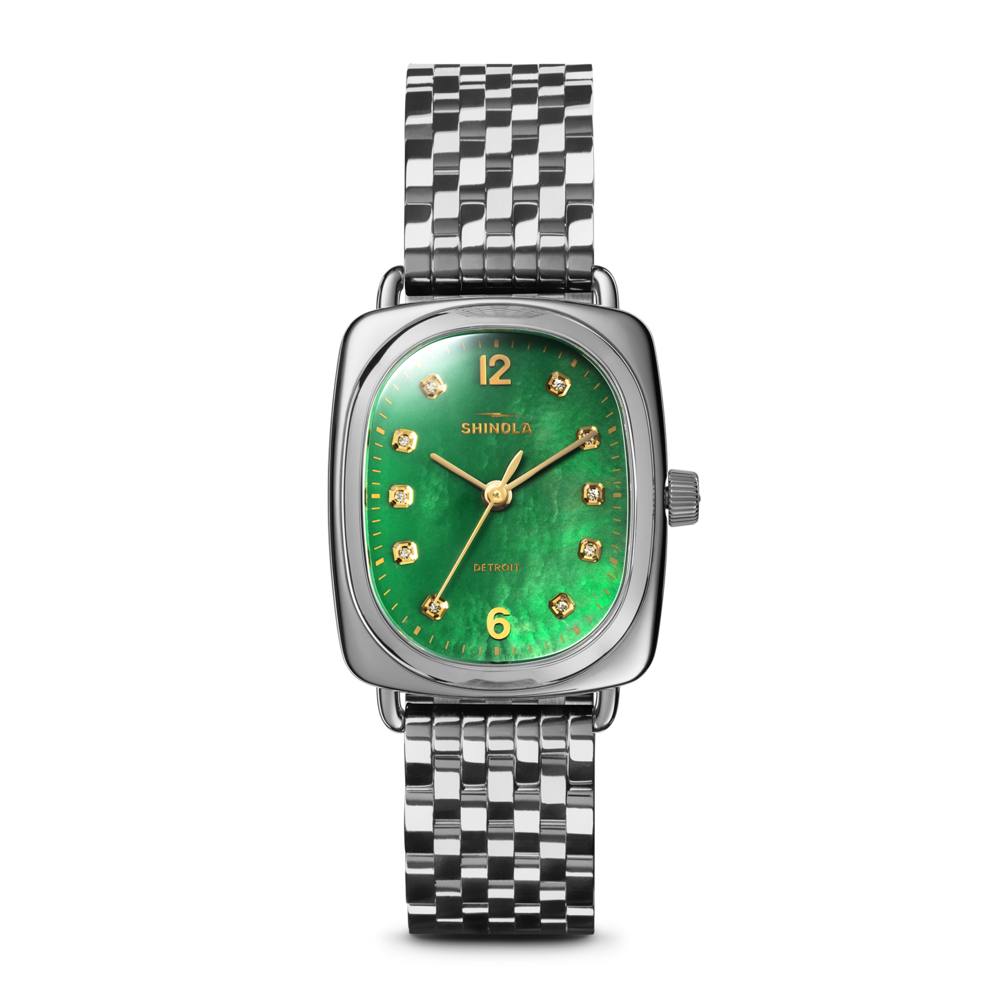 Diamond Bixby Watch - Green Mother Of Pearl