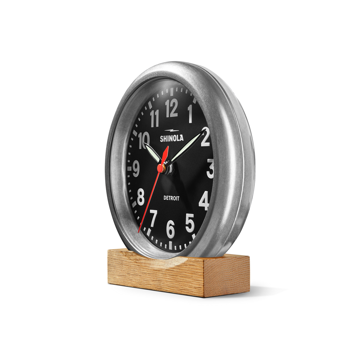 6" Runwell Clock - Tumbled Zinc/Black