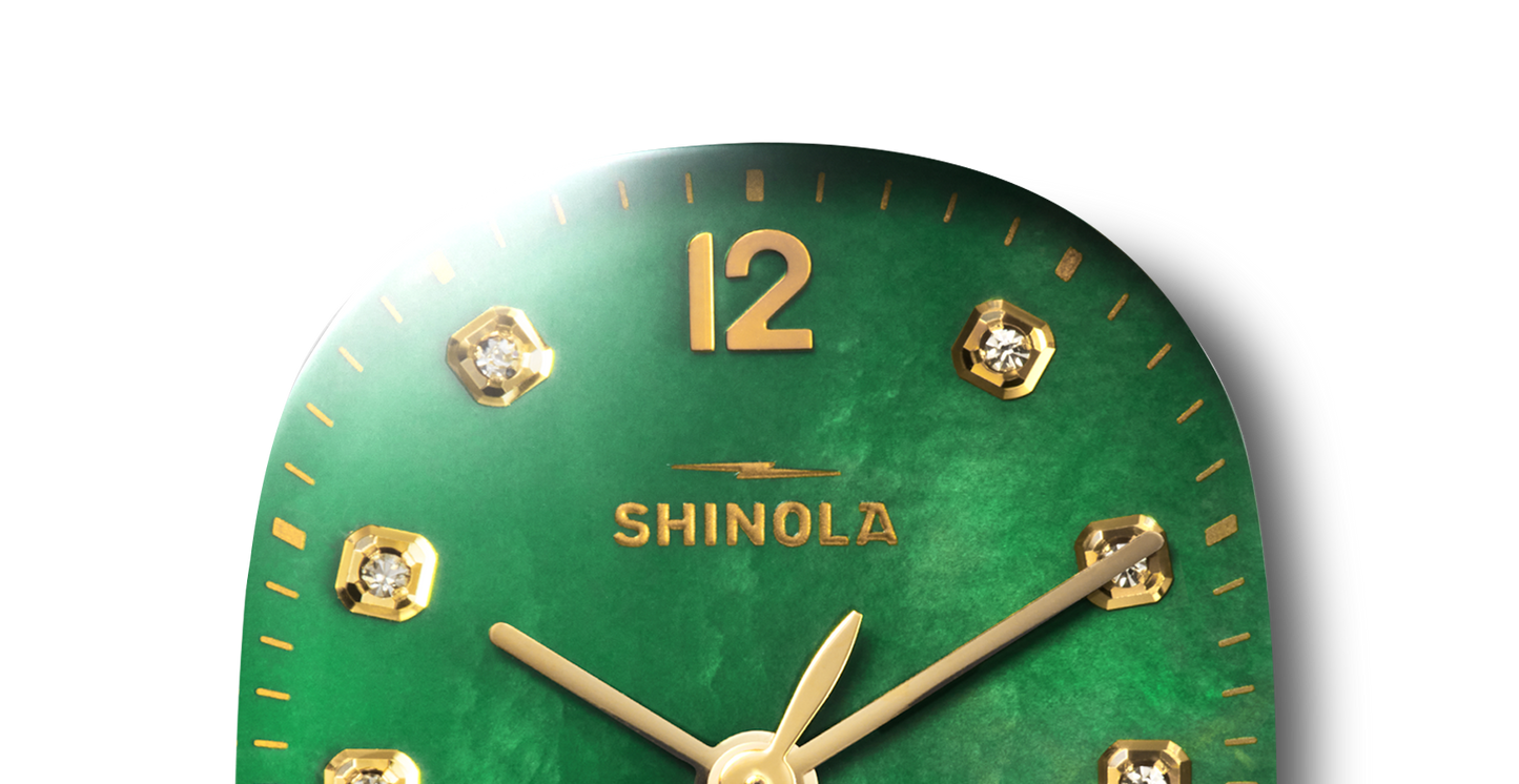 Diamond Bixby Watch - Green Mother Of Pearl