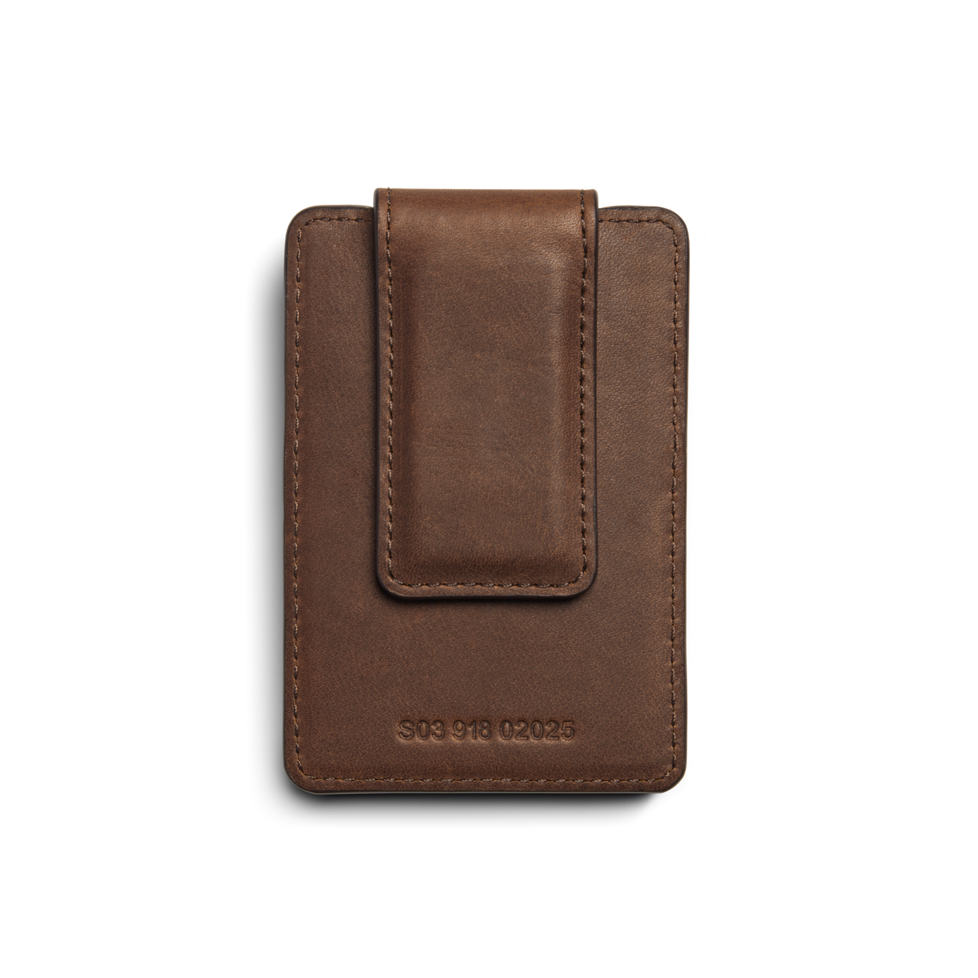 Magnetic Money Clip Card Holder - Medium Brown
