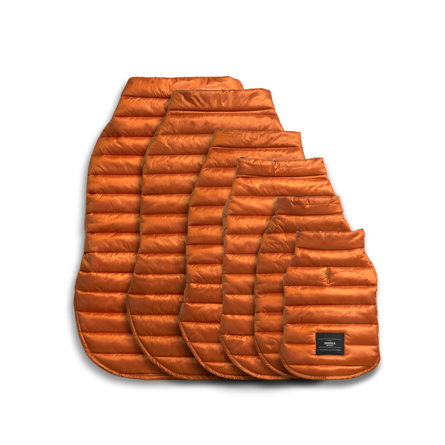 Reversible Puffer Dog Coat - Orange / Black