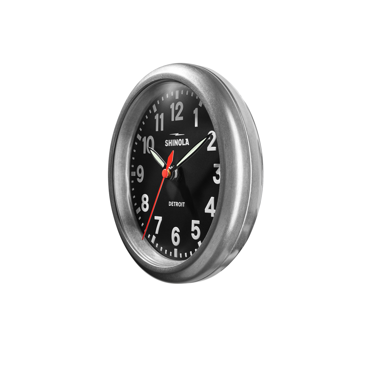 6" Runwell Clock - Tumbled Zinc/Black