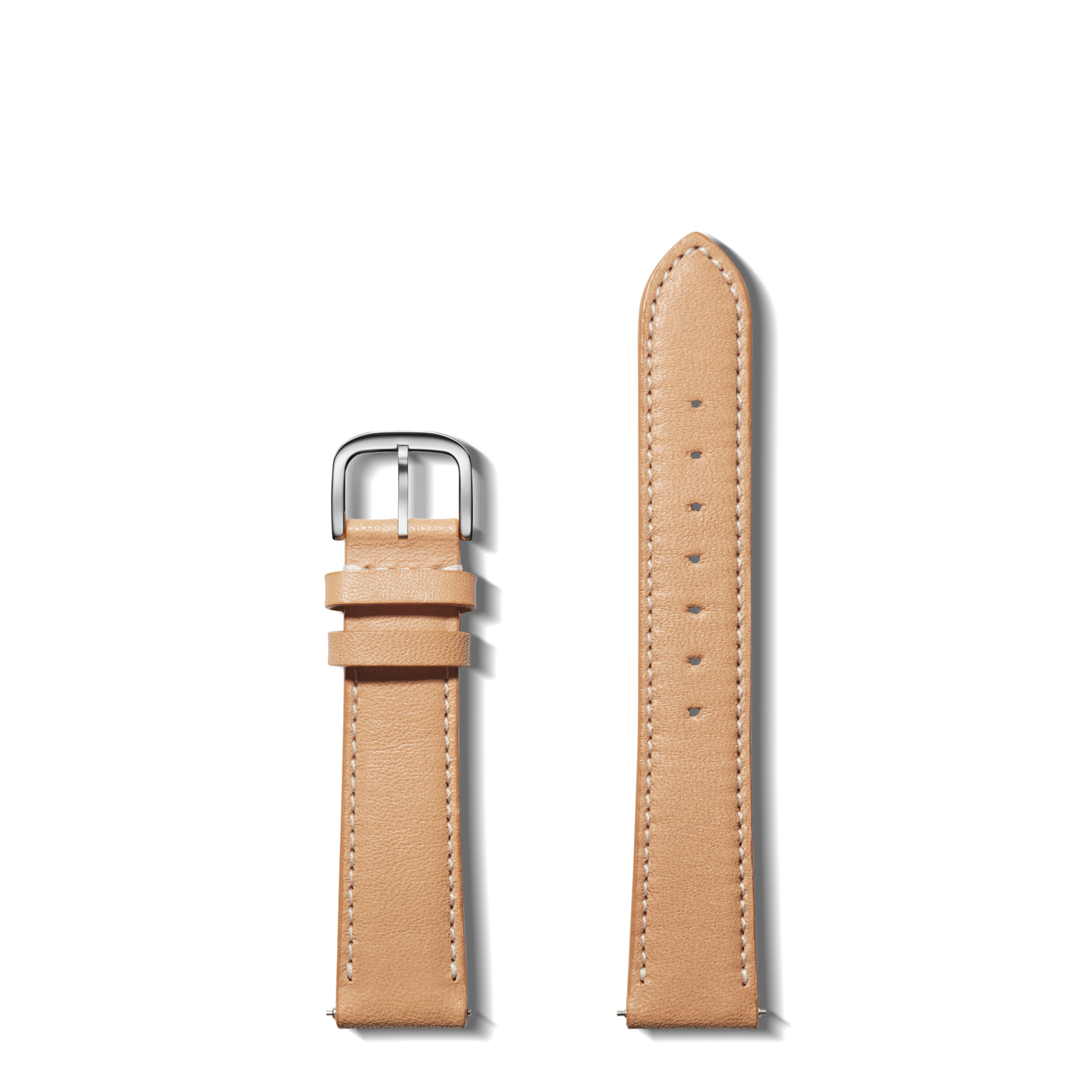 18mm Natural Leather Watch Strap - Natural